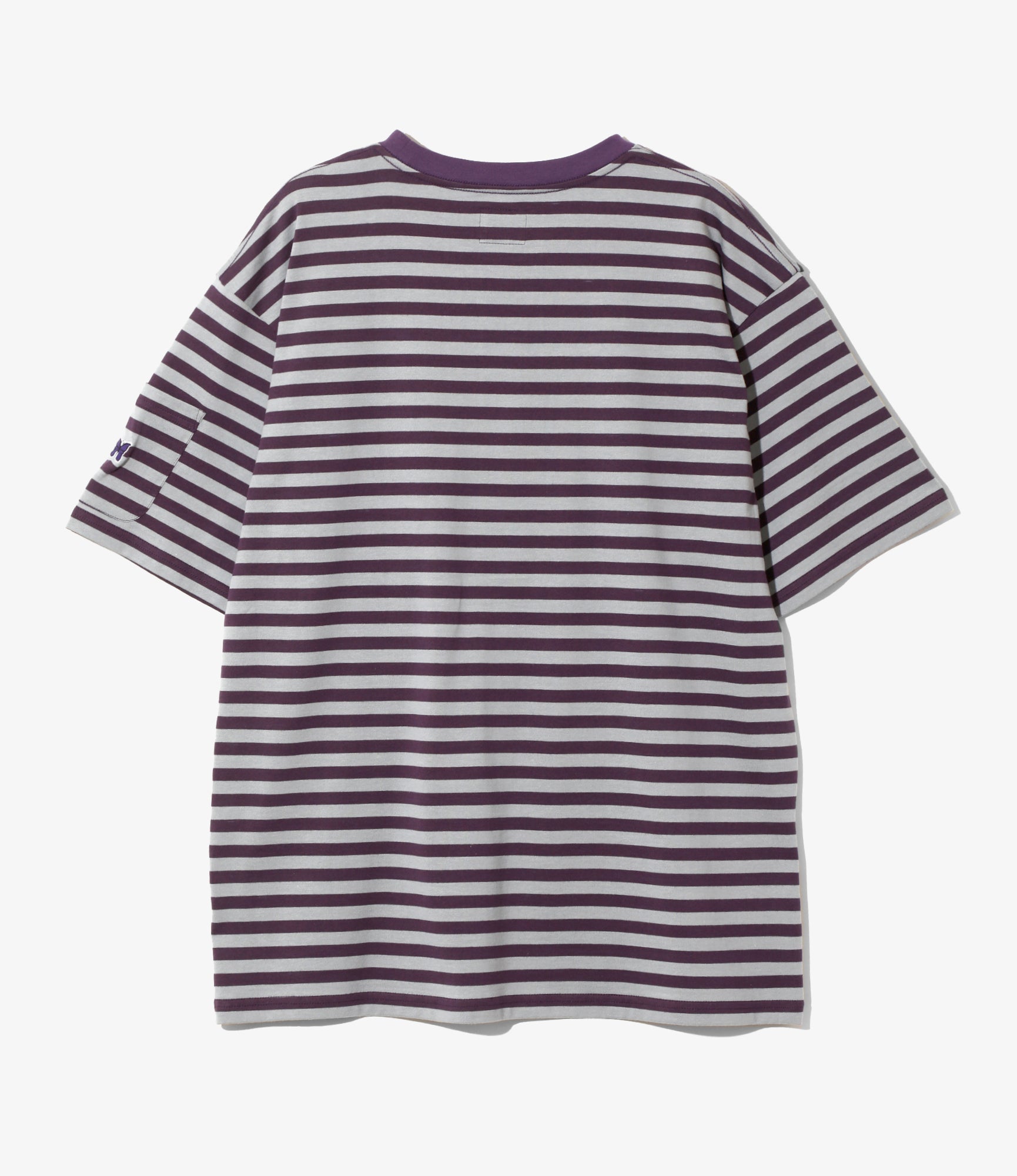 S/S Crew Neck Tee - Purple/Sax - Cotton Stripe Jersey