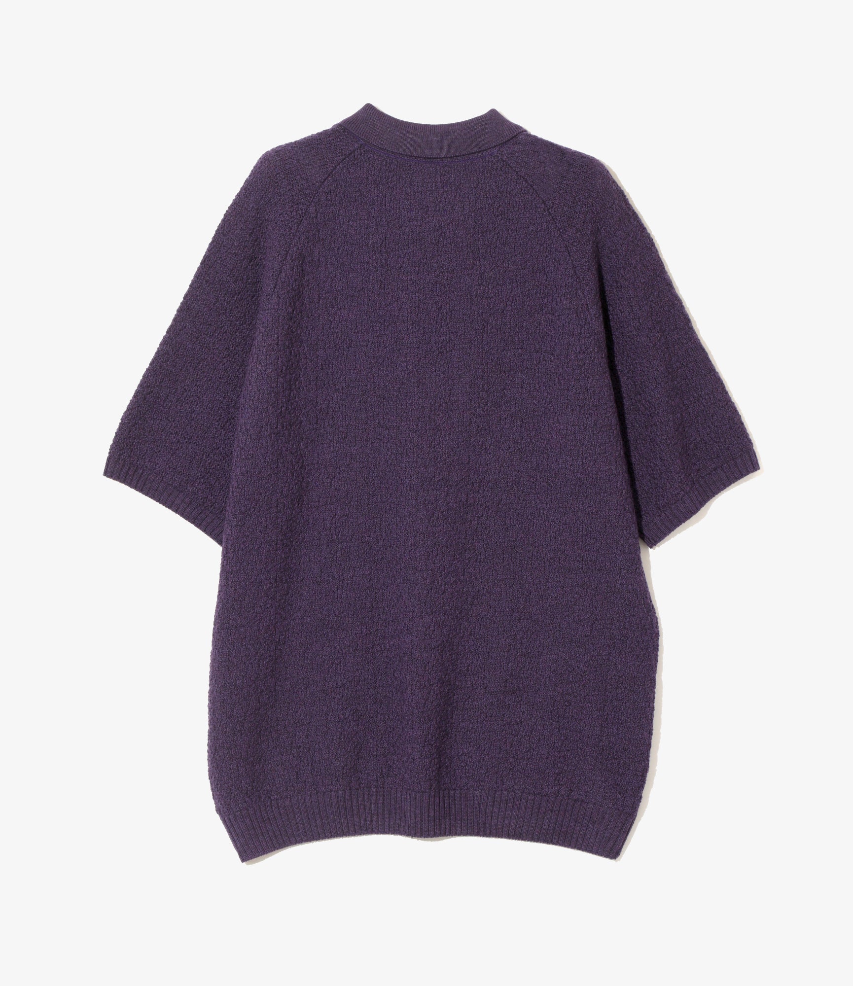S/S Polo Sweater - Purple - Merino Wool Knit