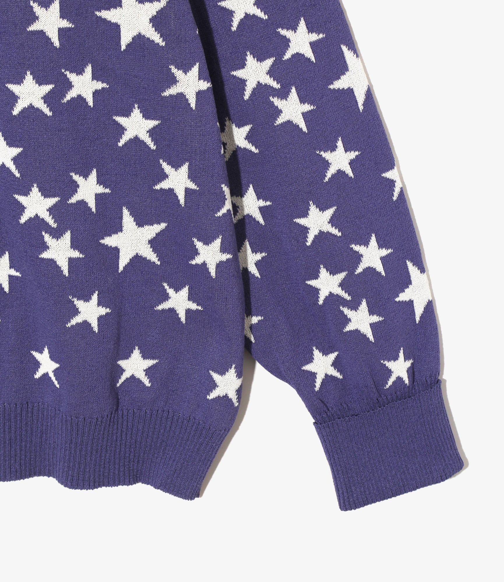 V-Neck Cardigan - Purple - PE/Washi Knit/Star