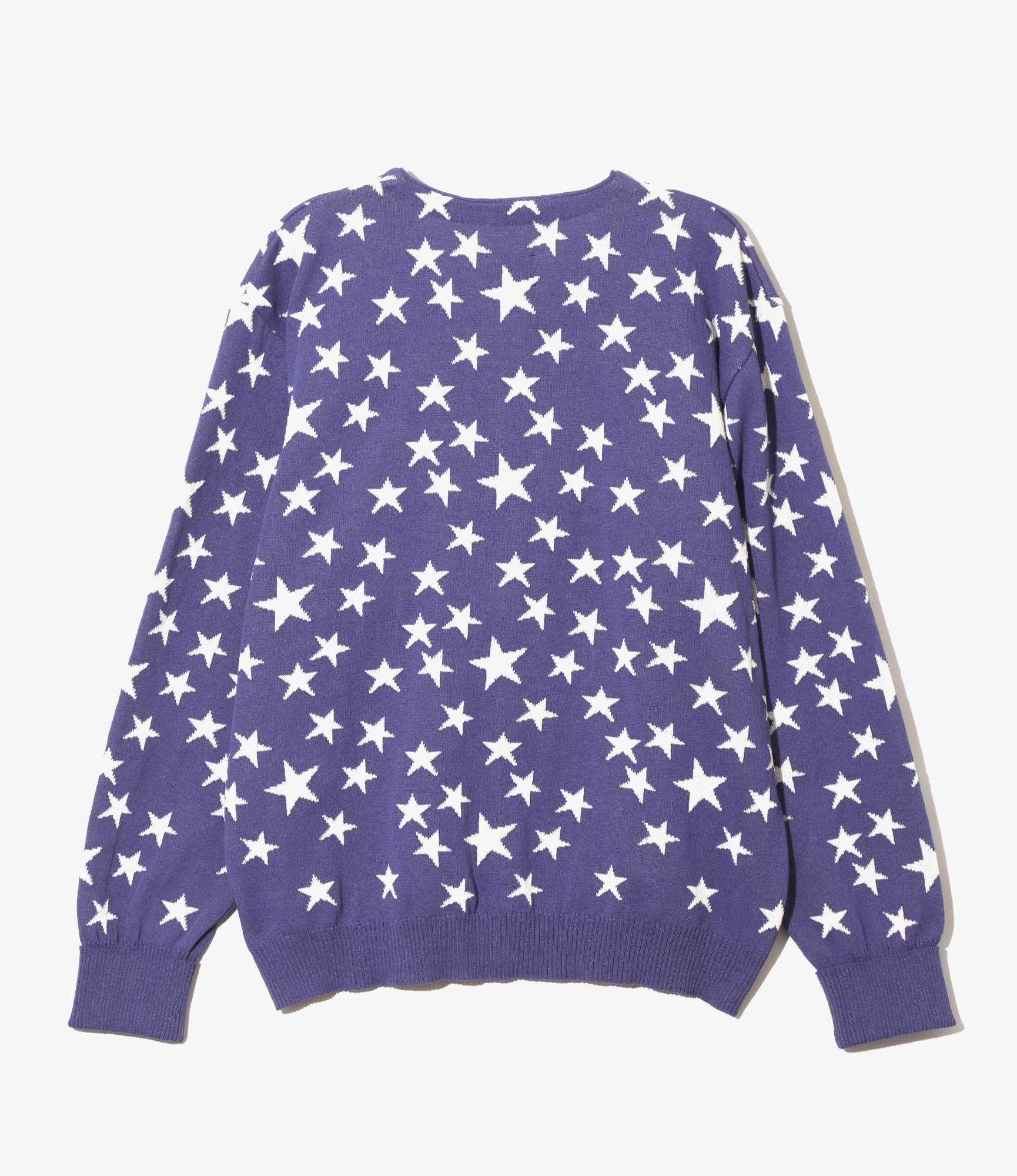 V-Neck Cardigan - Purple - PE/Washi Knit/Star