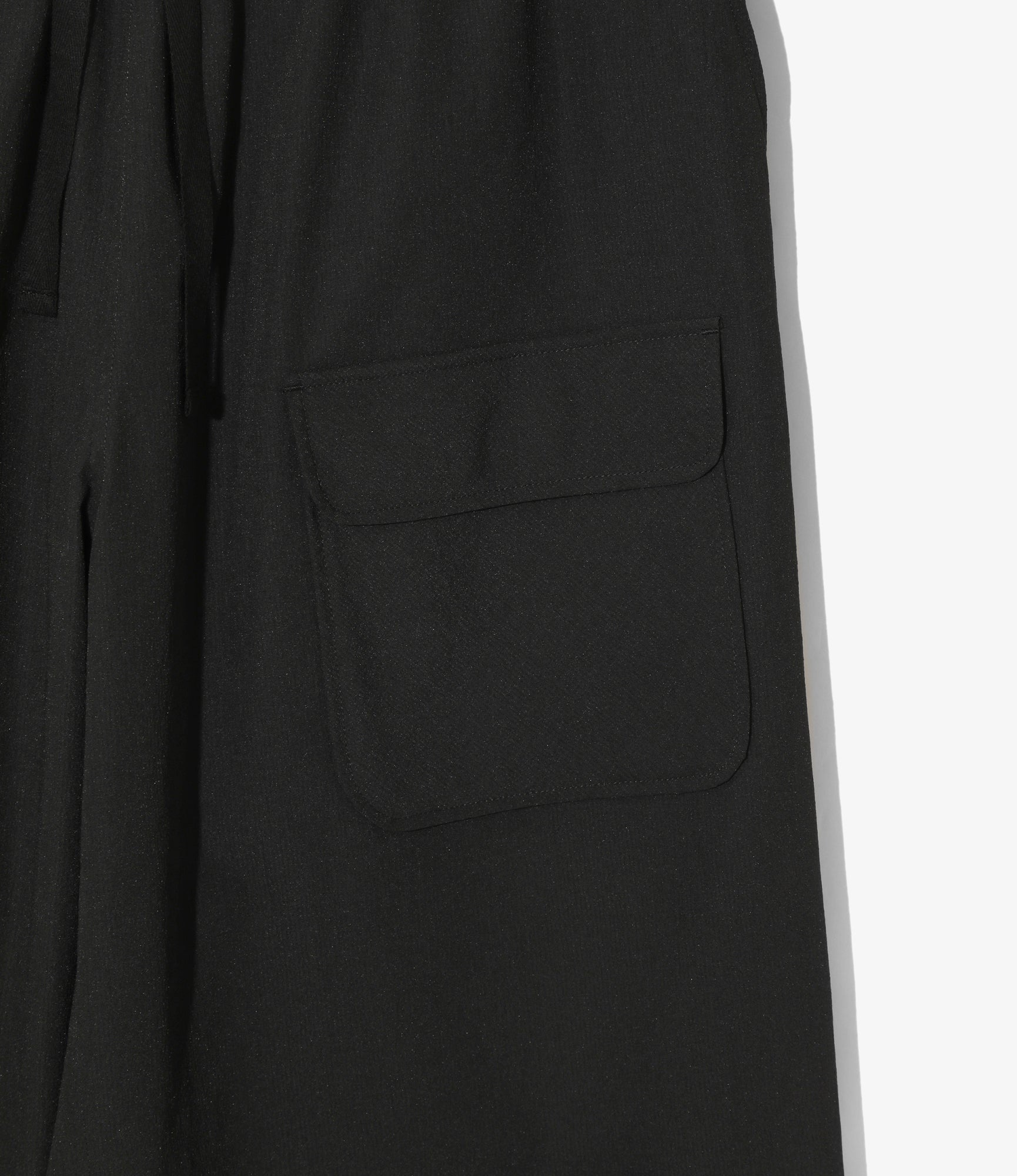 String Cuff Balloon Pant - Black - Poly Washer Cloth