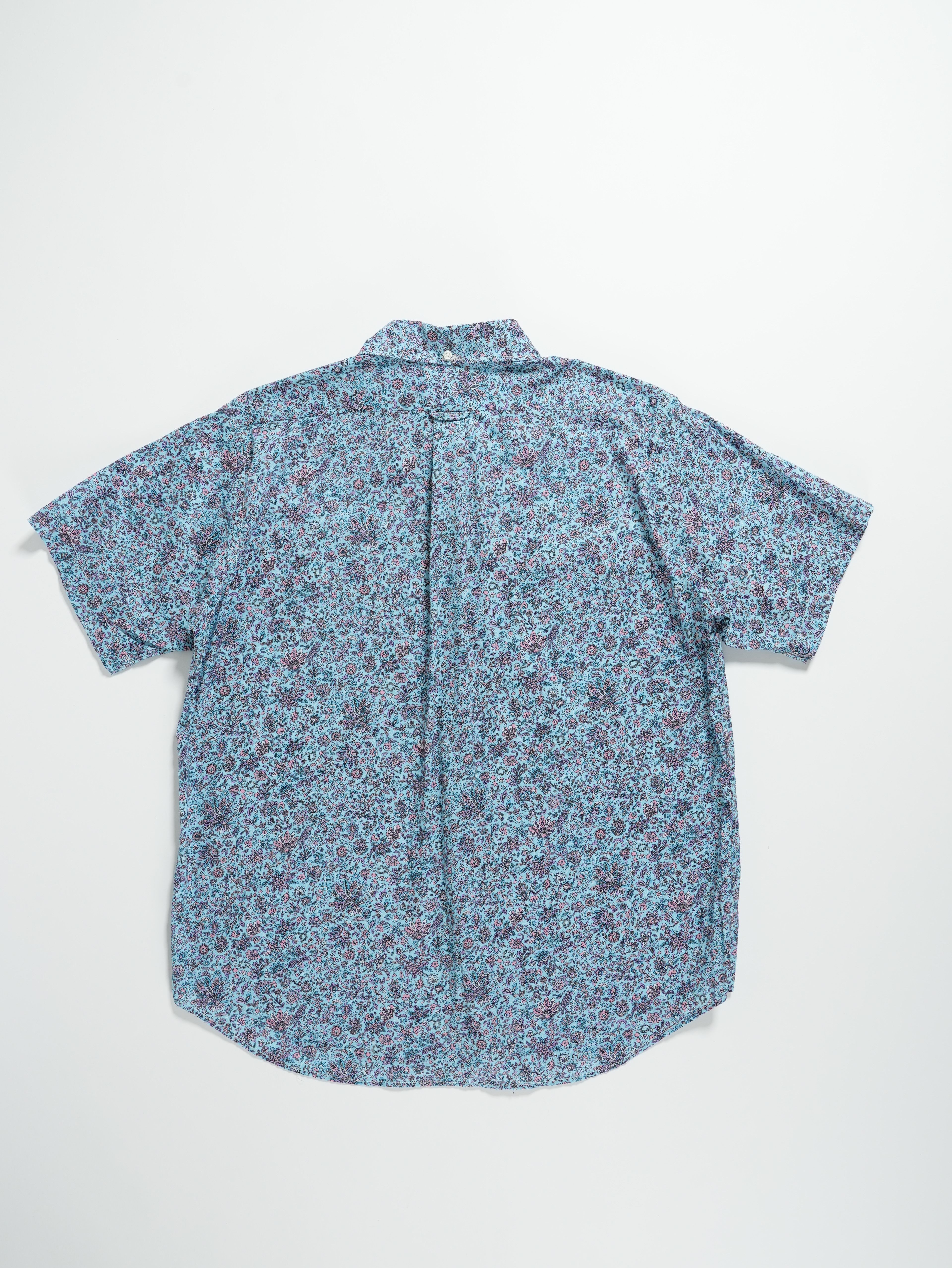 Popover BD Shirt - Lt. Blue Cotton Floral Lawn