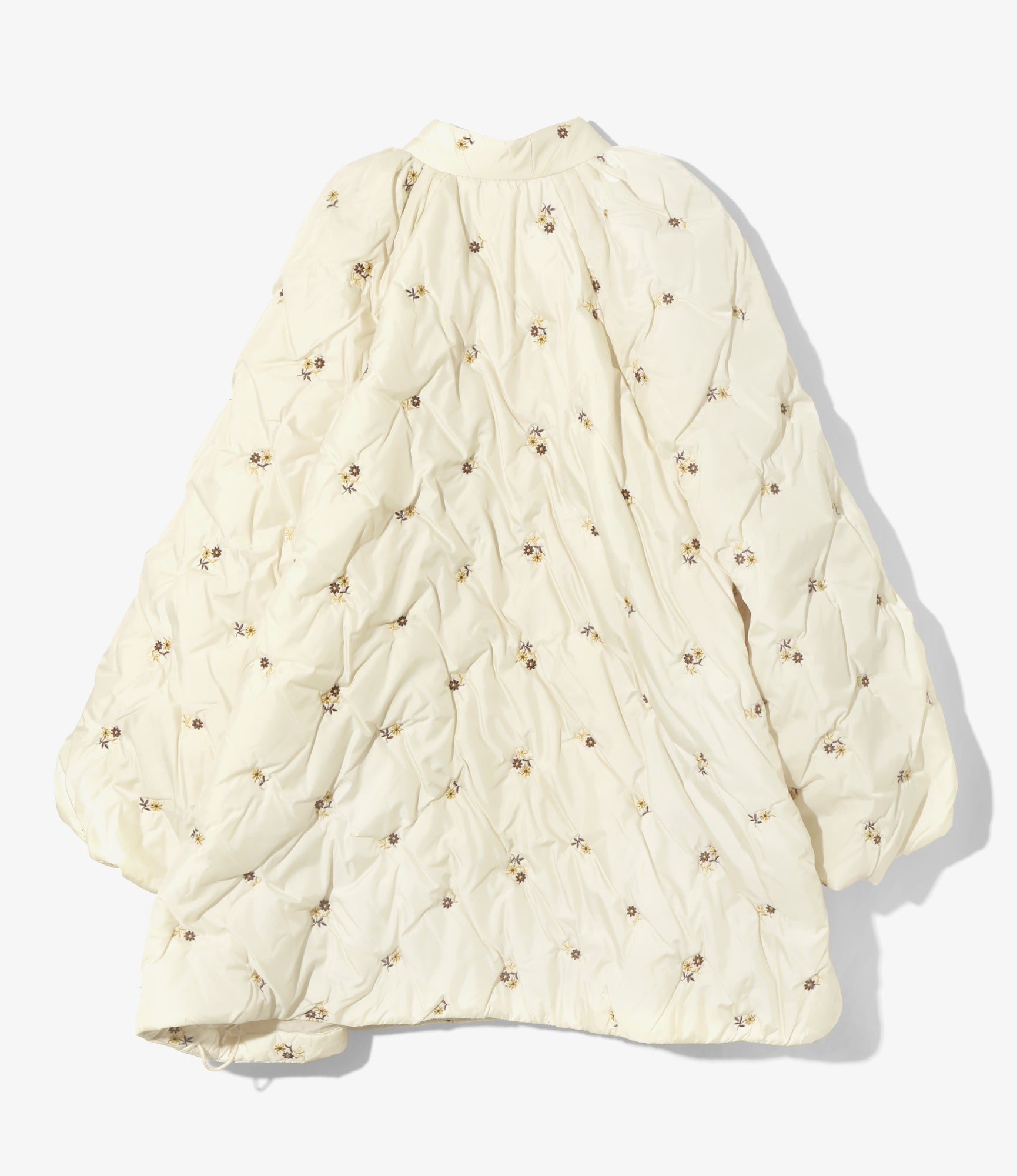 Padded Coat - Ivory - Original Floral Embroidery