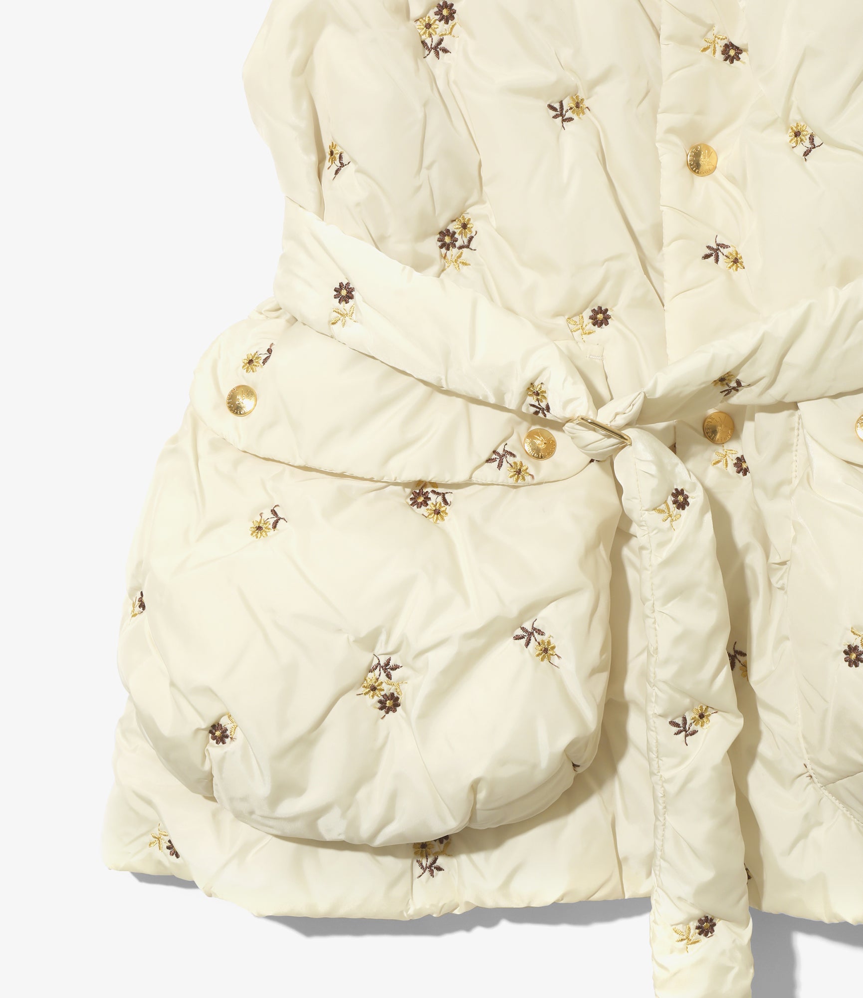 Padded Vest - Ivory - Original Floral Embroidery