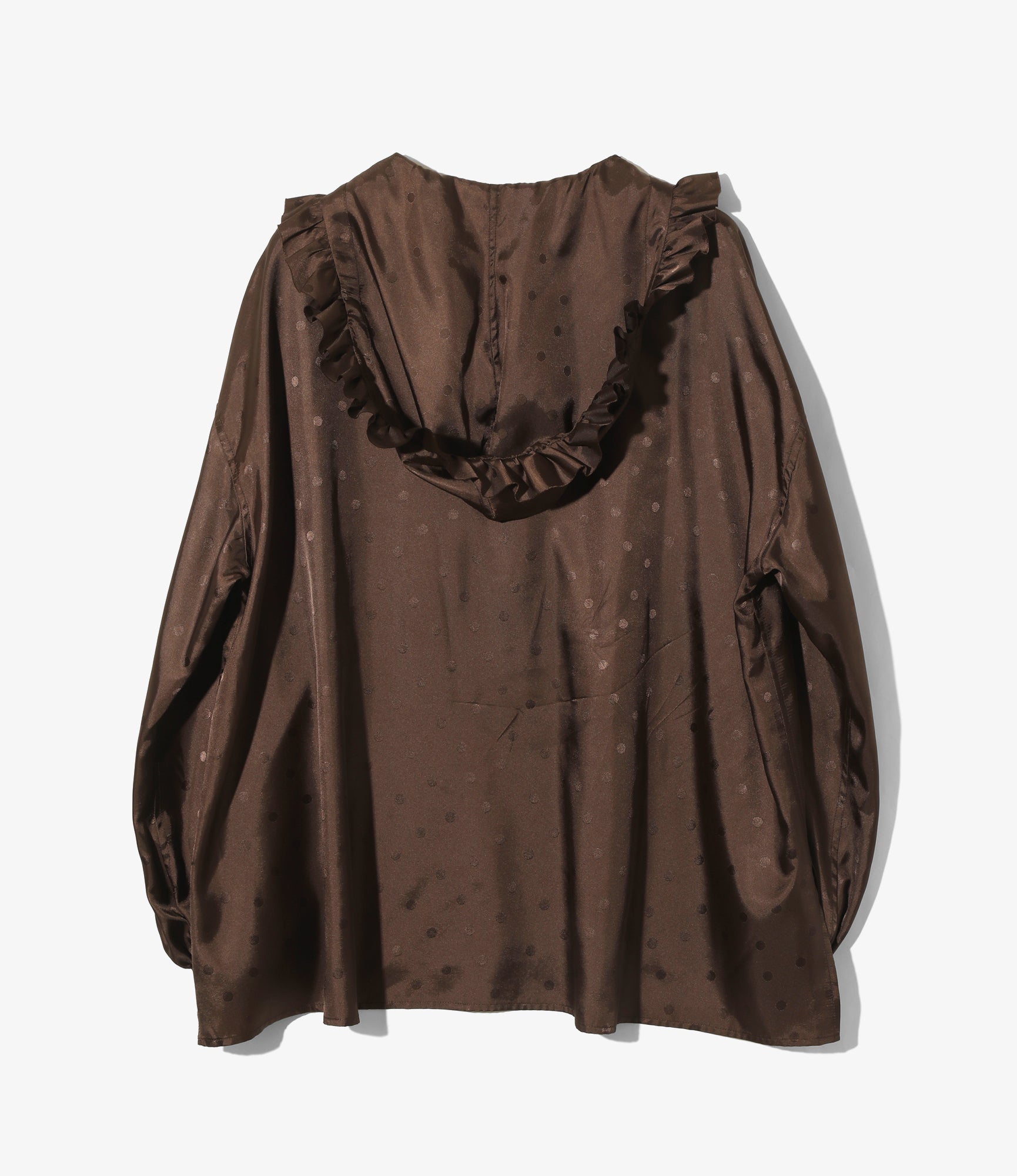 Frill Hoody - Brown - Jacquard
