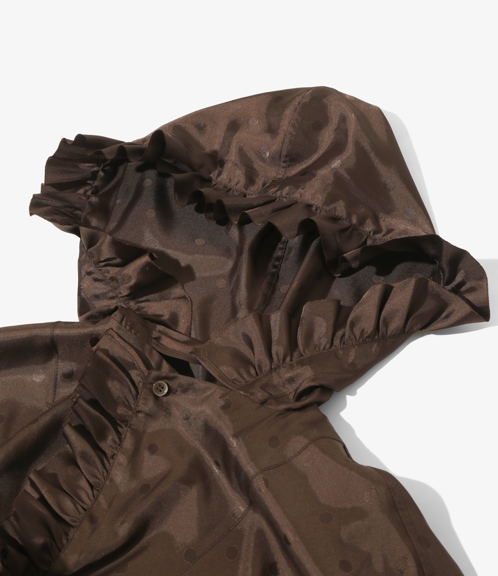 Frill Hoody - Brown - Jacquard