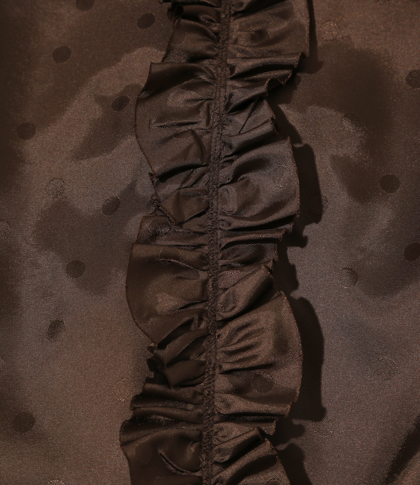 Frill Side Pants - Brown - Jacquard