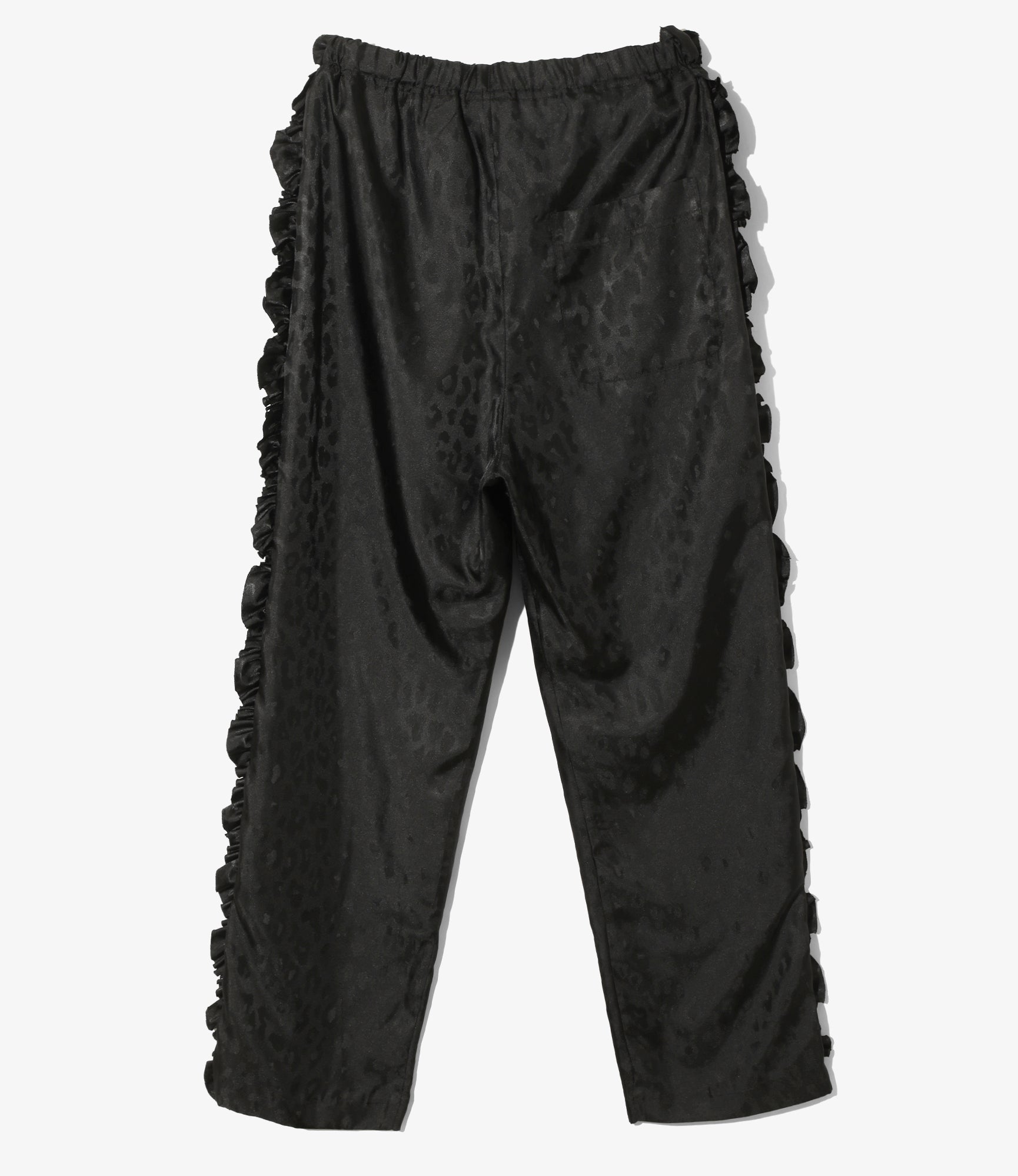 Frill Side Pants - Black - Jacquard