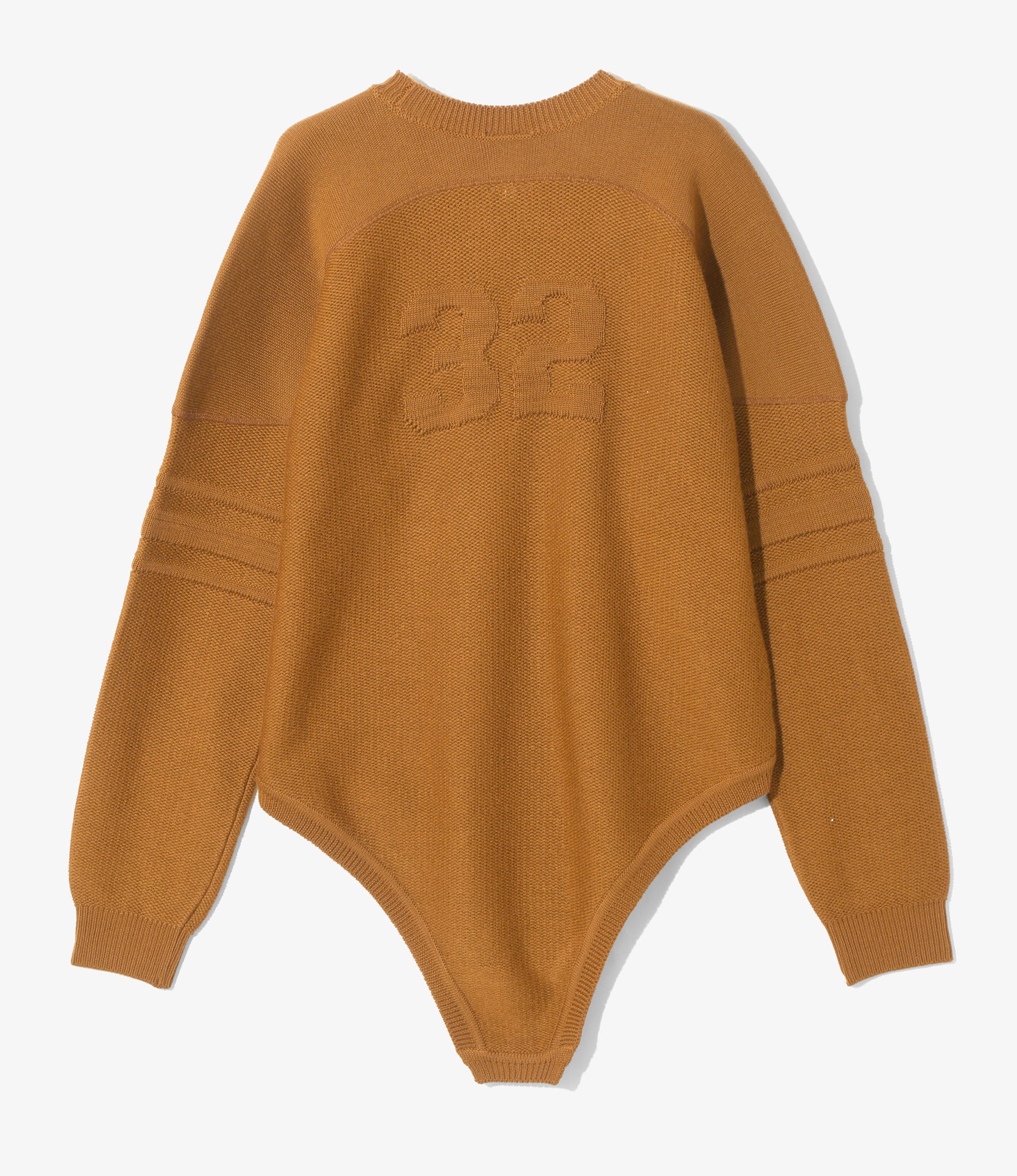 Embossed Bodysuit Sweater - Mustard