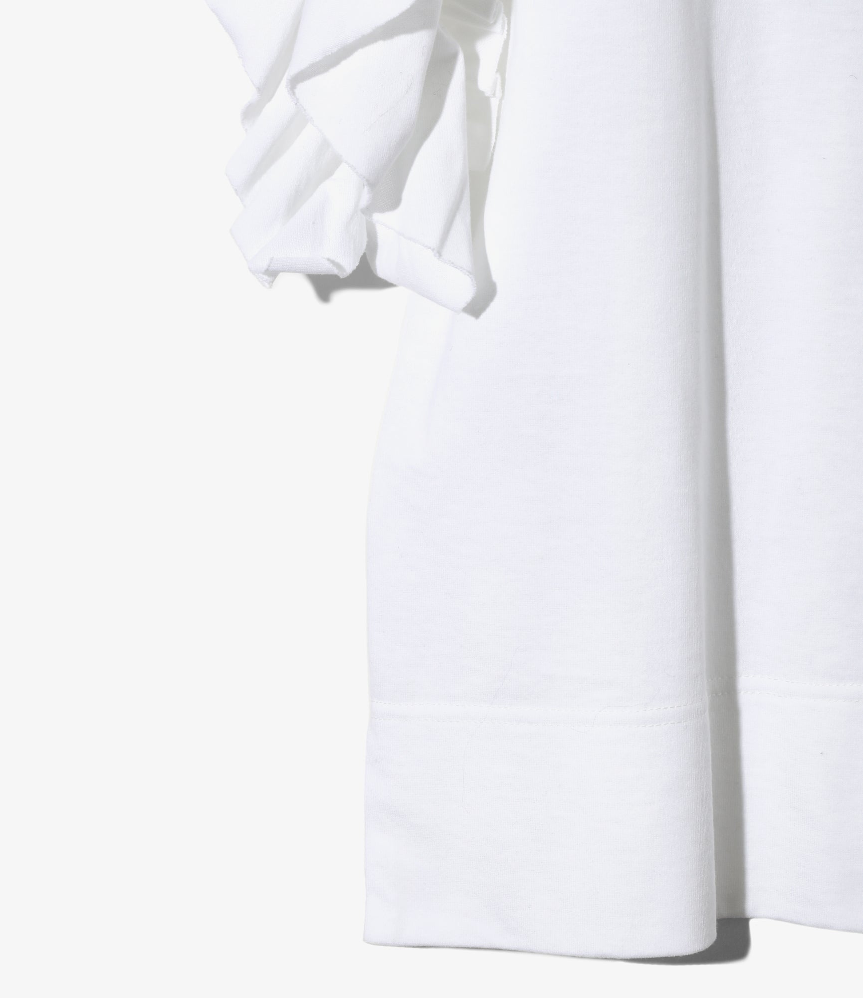 Swallow Asymmetric Frill Sleeve Top - White