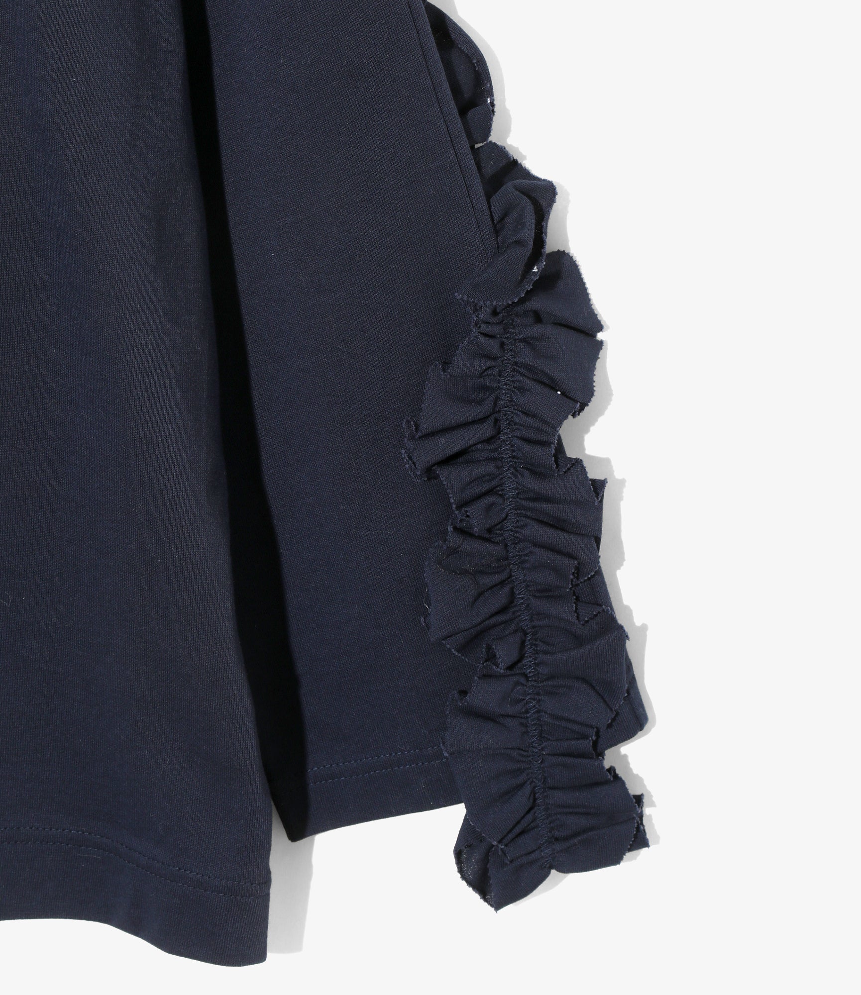 Swallow Frill Basque Shirt - Navy