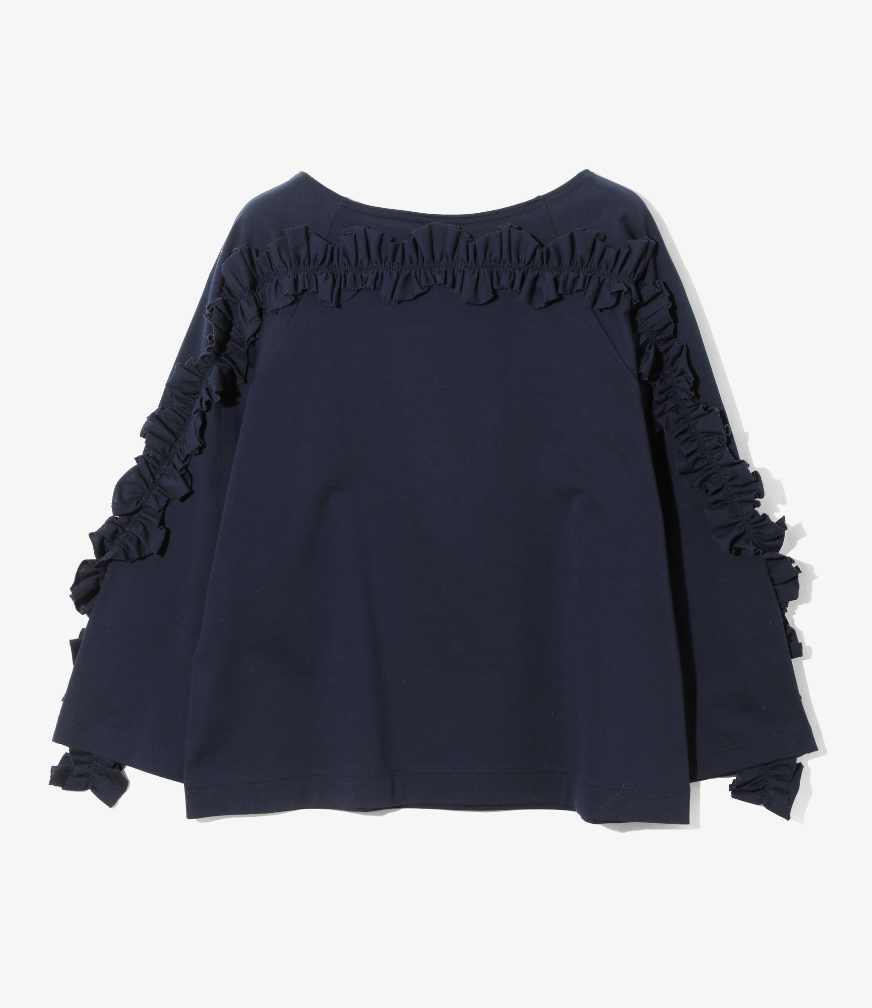 Swallow Frill Basque Shirt - Navy