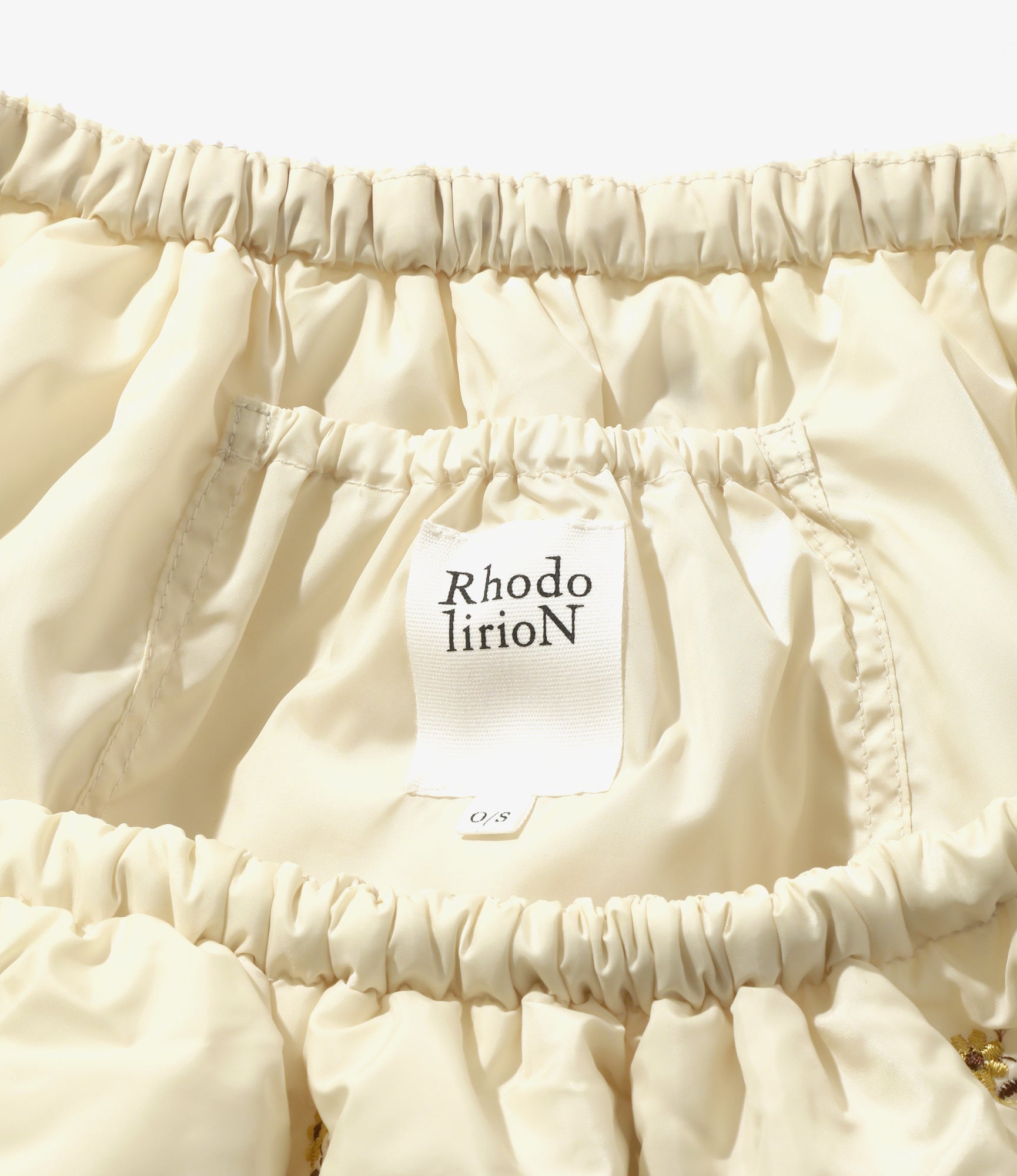 Padded Variation Apron - Ivory - Original Floral Embroidery