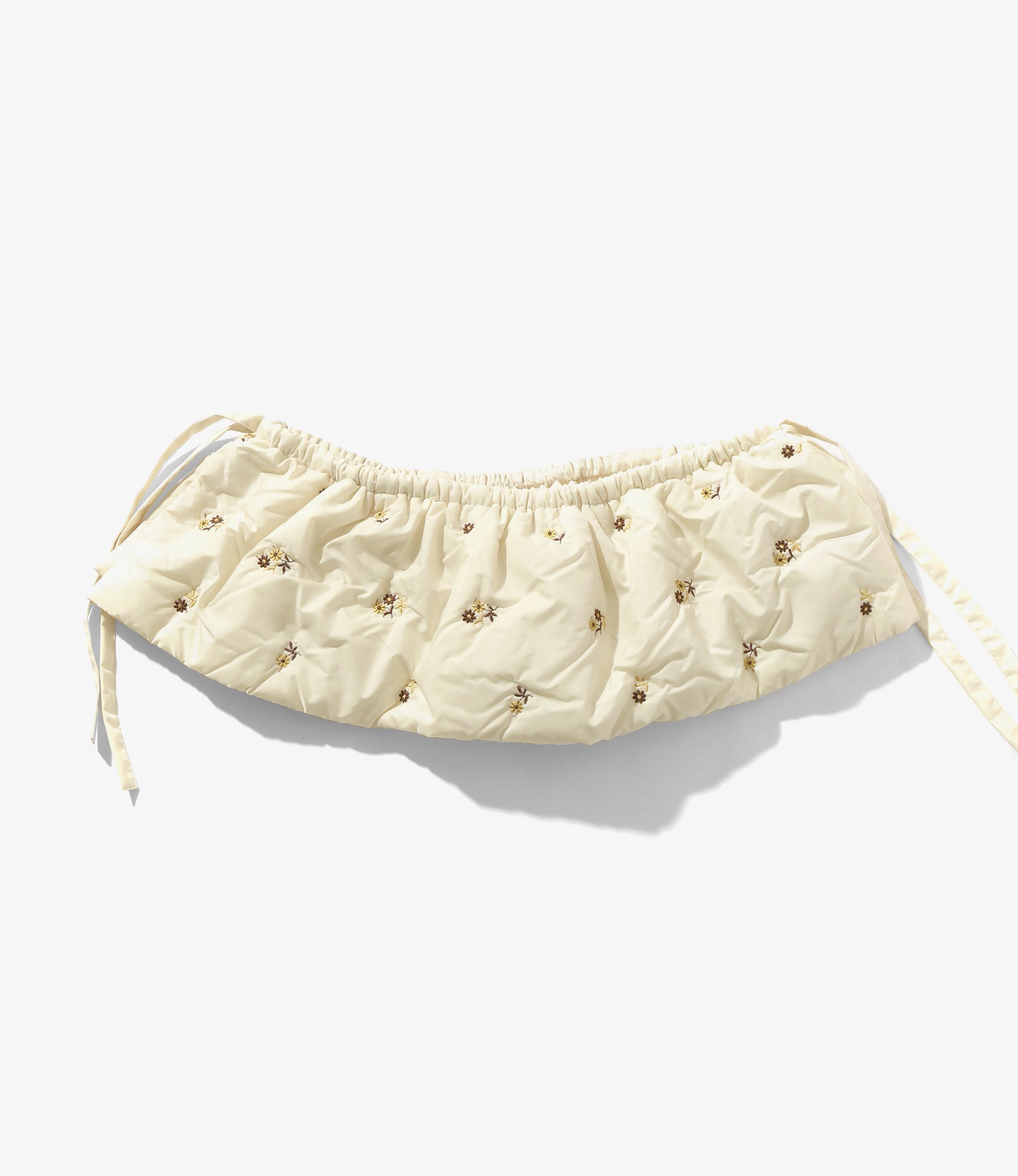 Padded Variation Apron - Ivory - Original Floral Embroidery