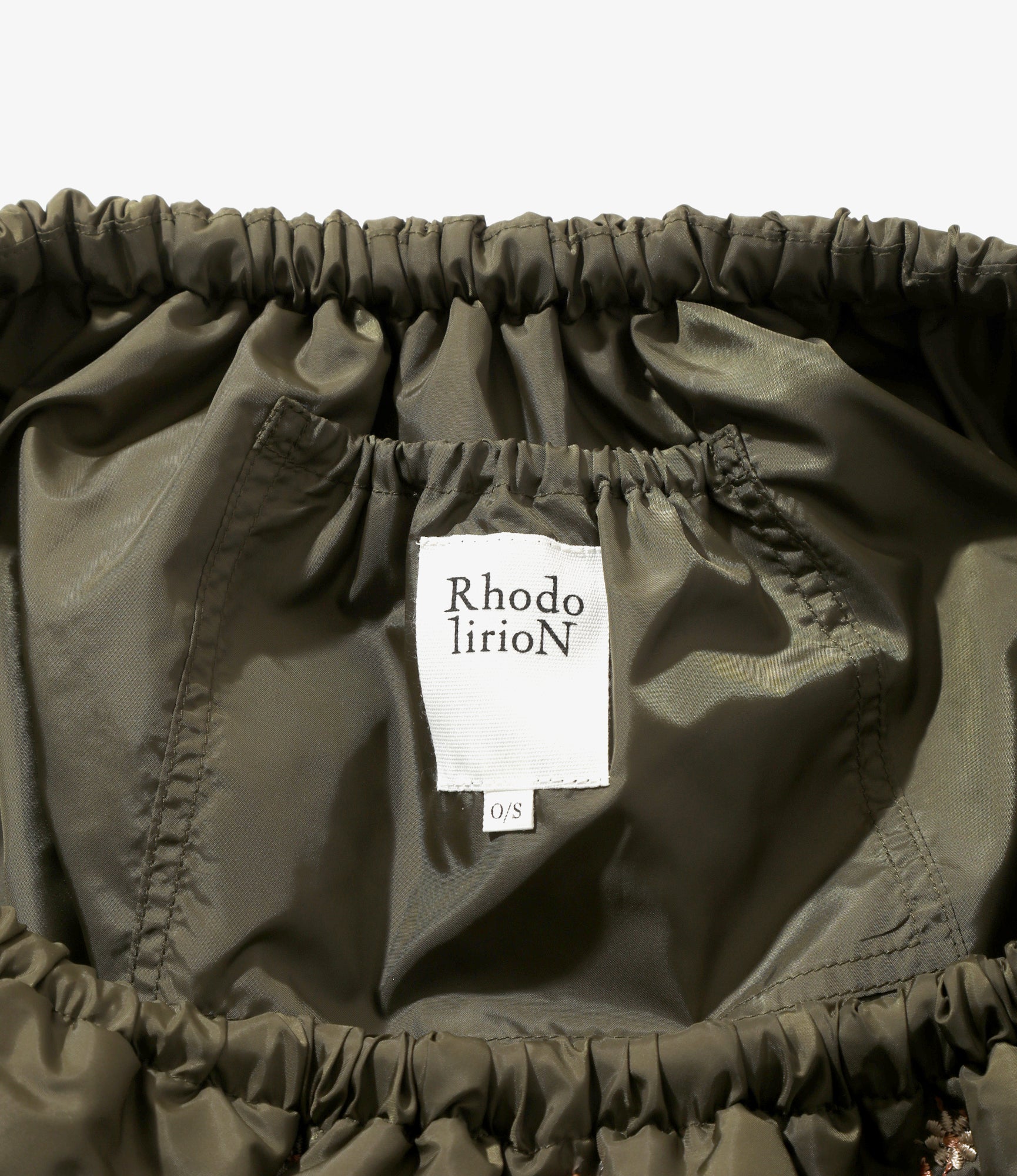 Padded Variation Apron - Olive - Original Floral Embroidery