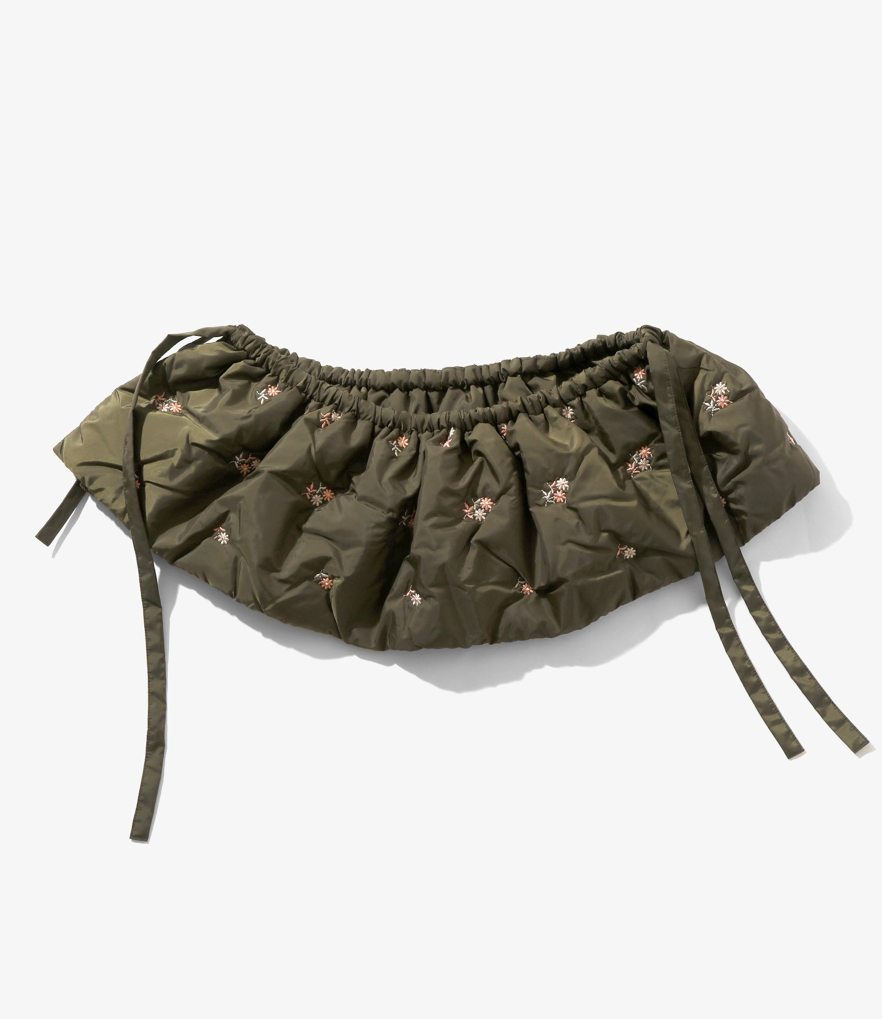 Padded Variation Apron - Olive - Original Floral Embroidery