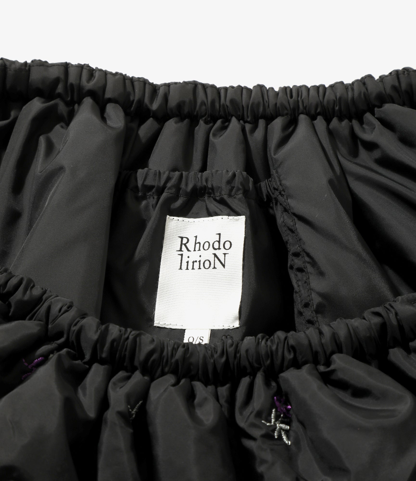 Padded Variation Apron - Black - Original Floral Embroidery