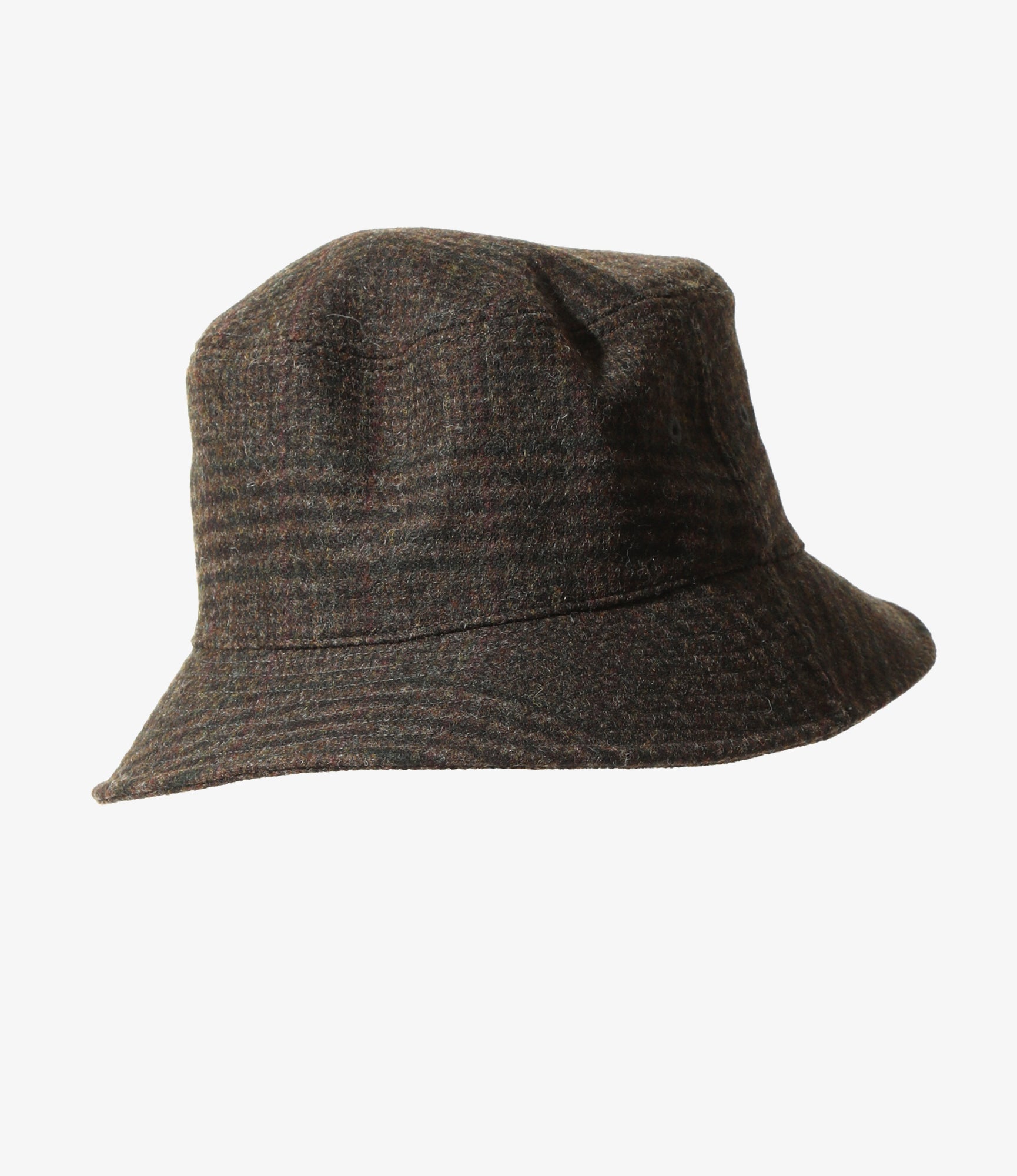 Bucket Hat - Olive - Wool Glen Plaid