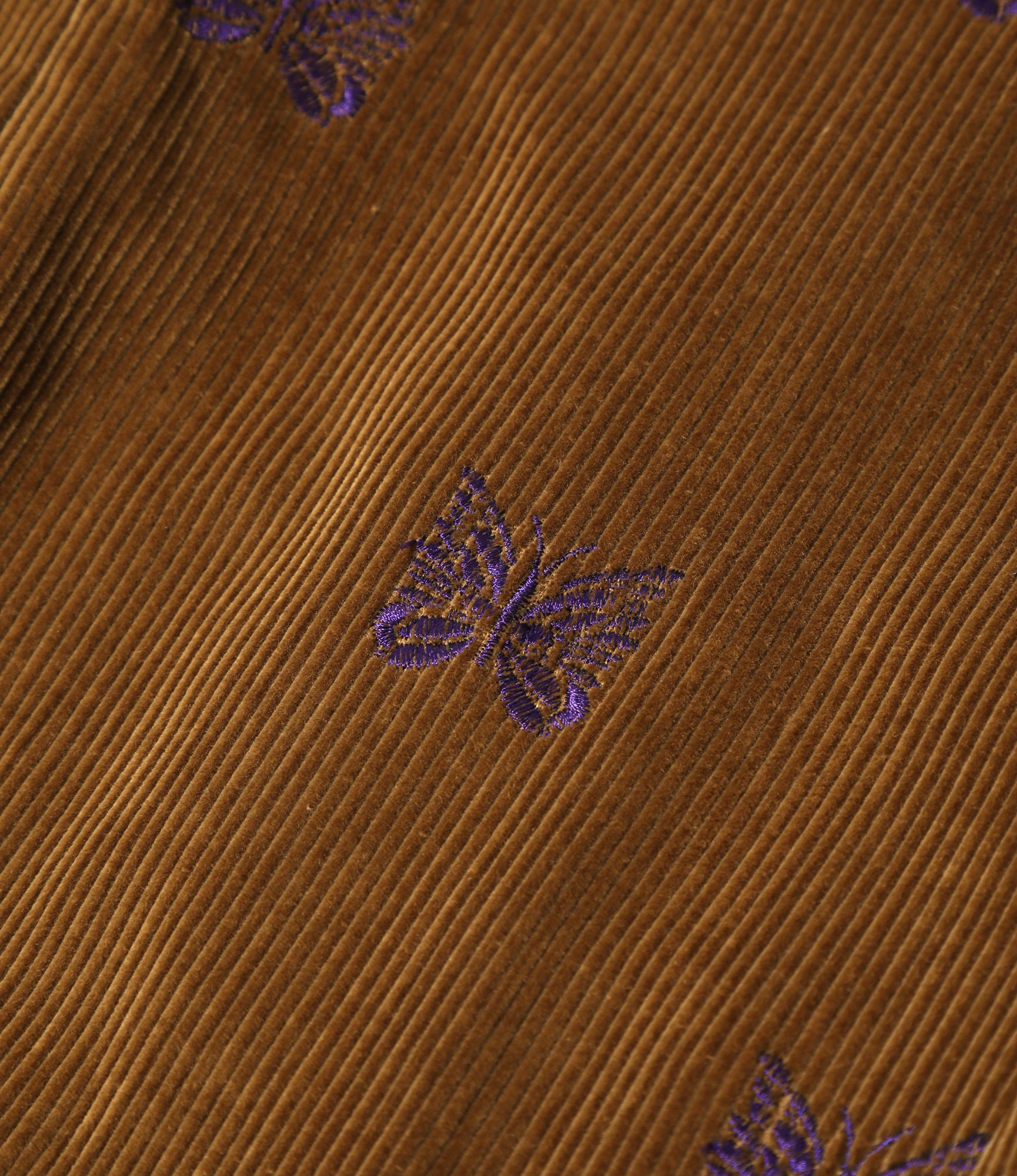 Women's Straight Trouser - Tan - Papillon Emb. Corduroy