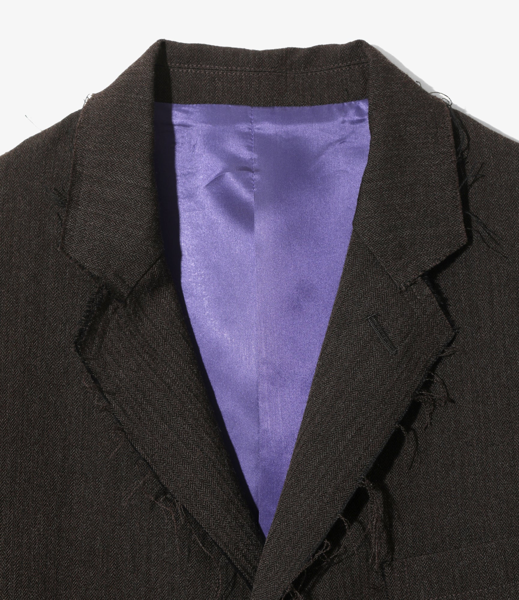 Women's Raw Edge Jacket - Brown - W/L Herringbone