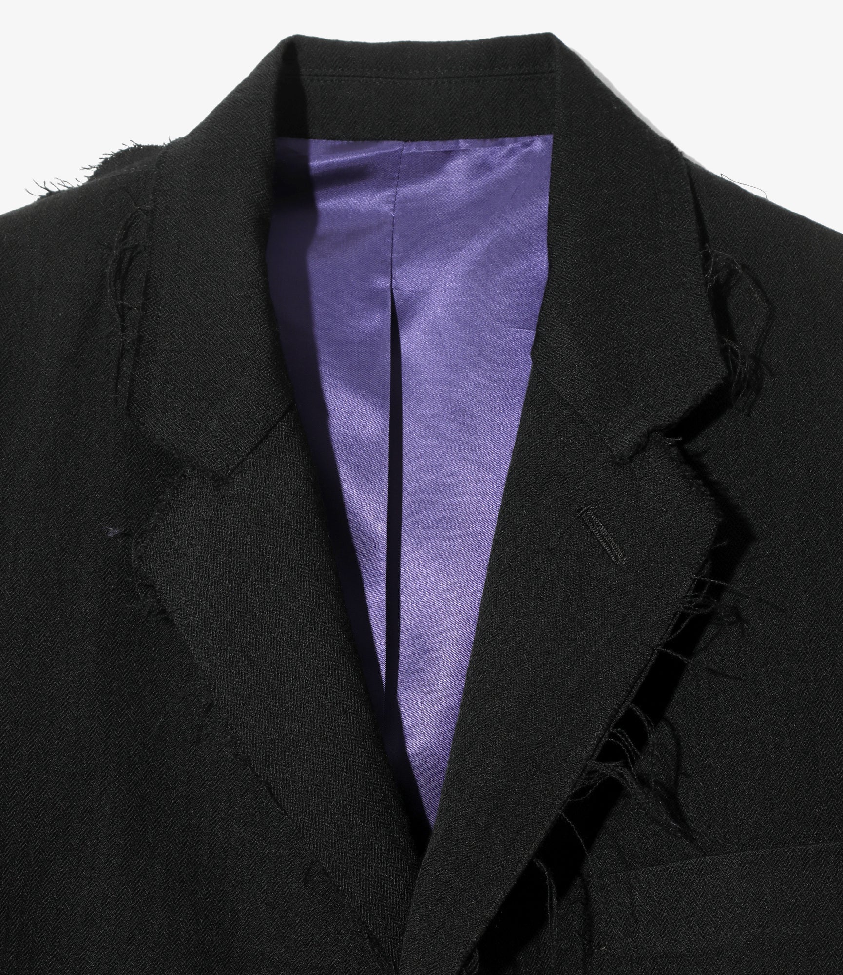 Women's Raw Edge Jacket - Black - W/L Herringbone