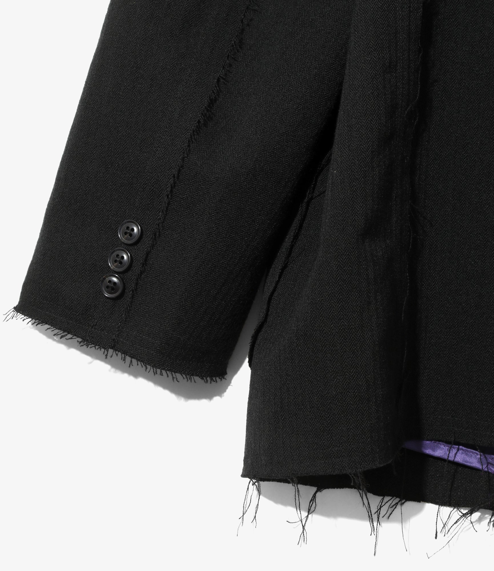 Women's Raw Edge Jacket - Black - W/L Herringbone