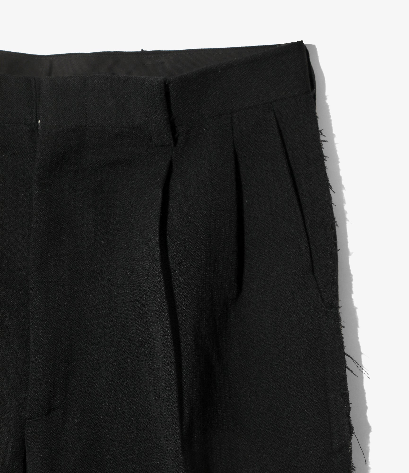Raw Edge Trouser - Black - W/L Herringbone