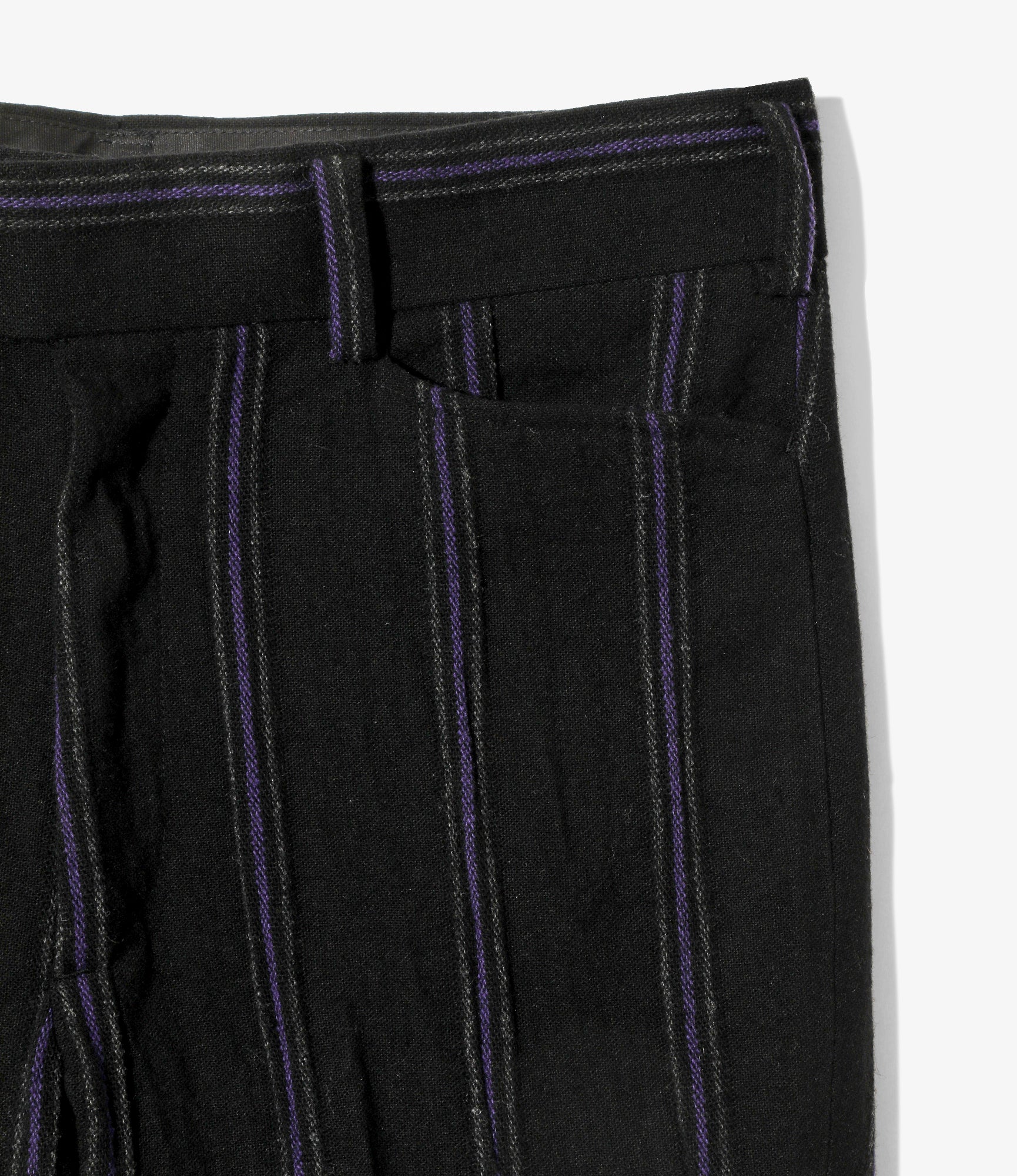 Women's Boot-Cut Trouser - Stripe Tweed - Black/Purple