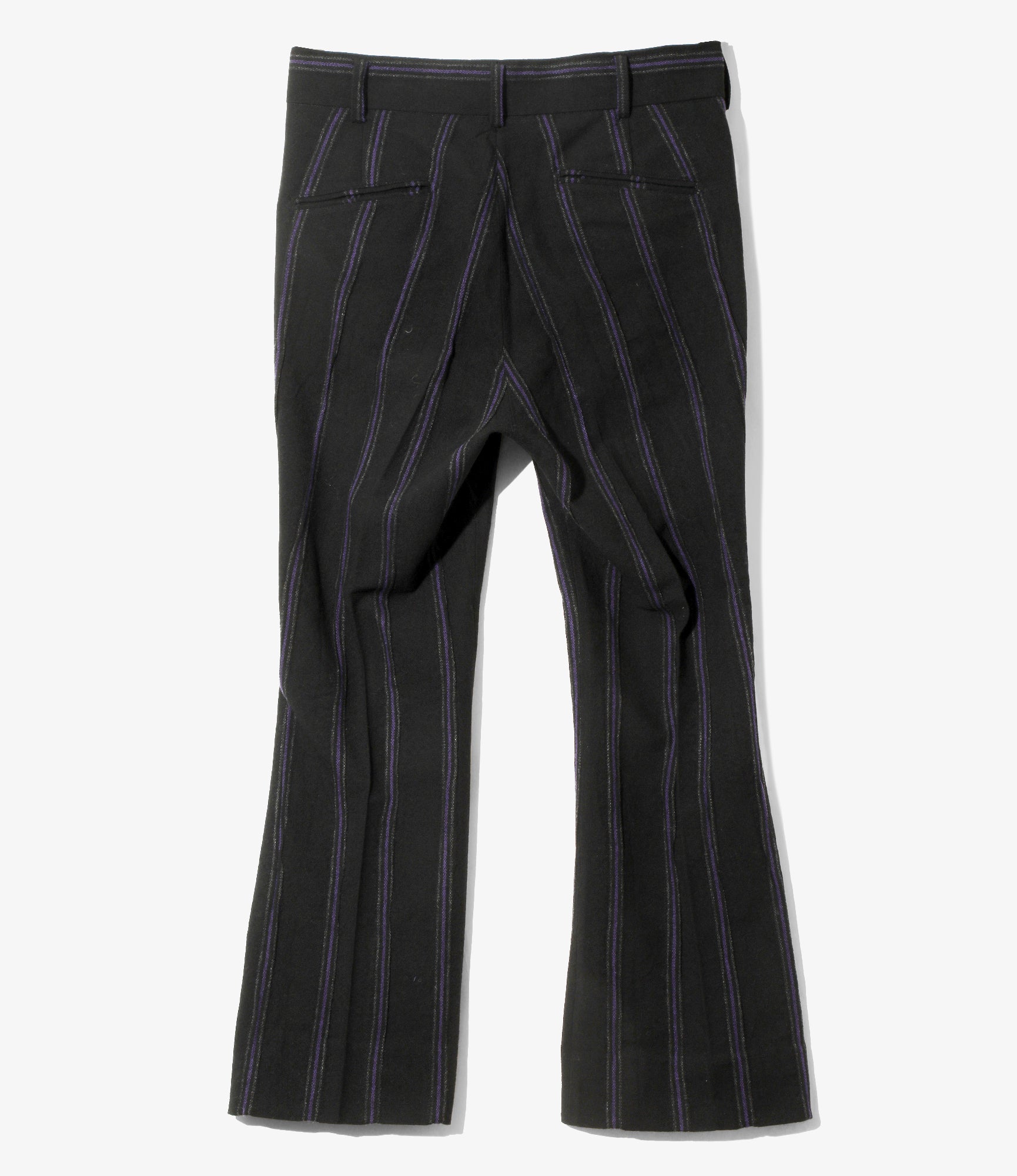 Women's Boot-Cut Trouser - Stripe Tweed - Black/Purple