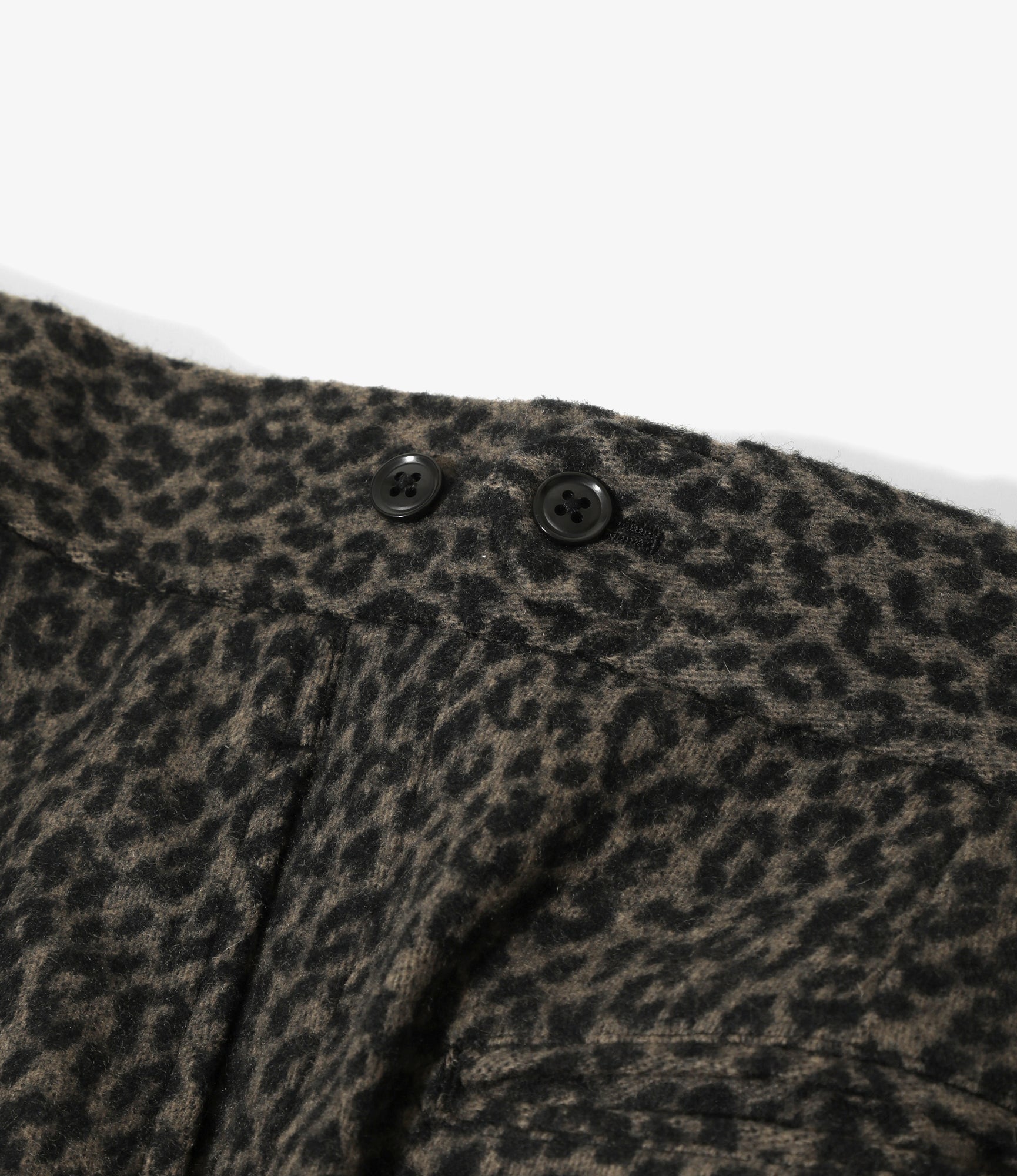 Side Tab Boot-Cut Trouser - Charcoal - Leopard Jacquard