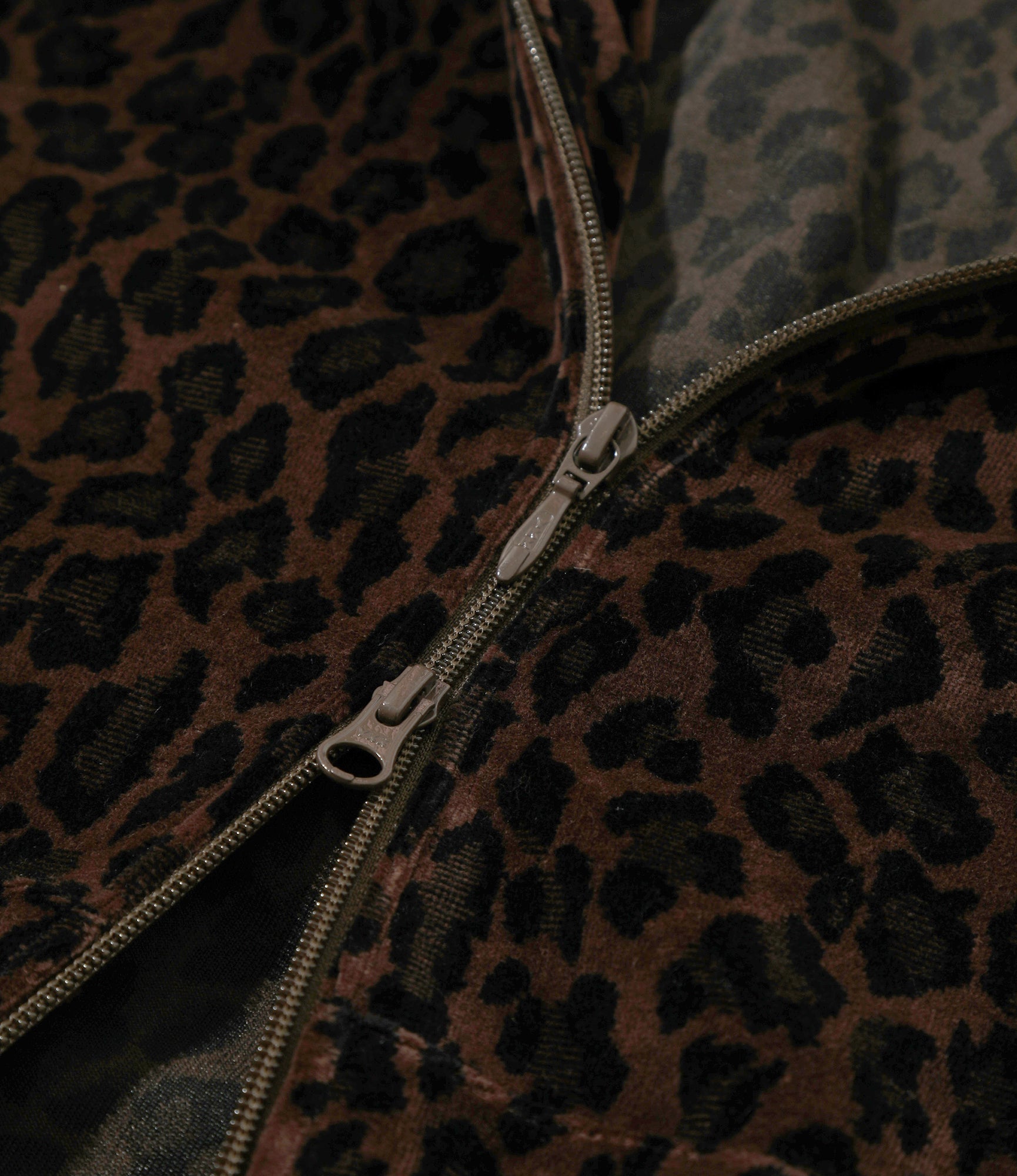 Track Hoody - Brown - Leopard Velour
