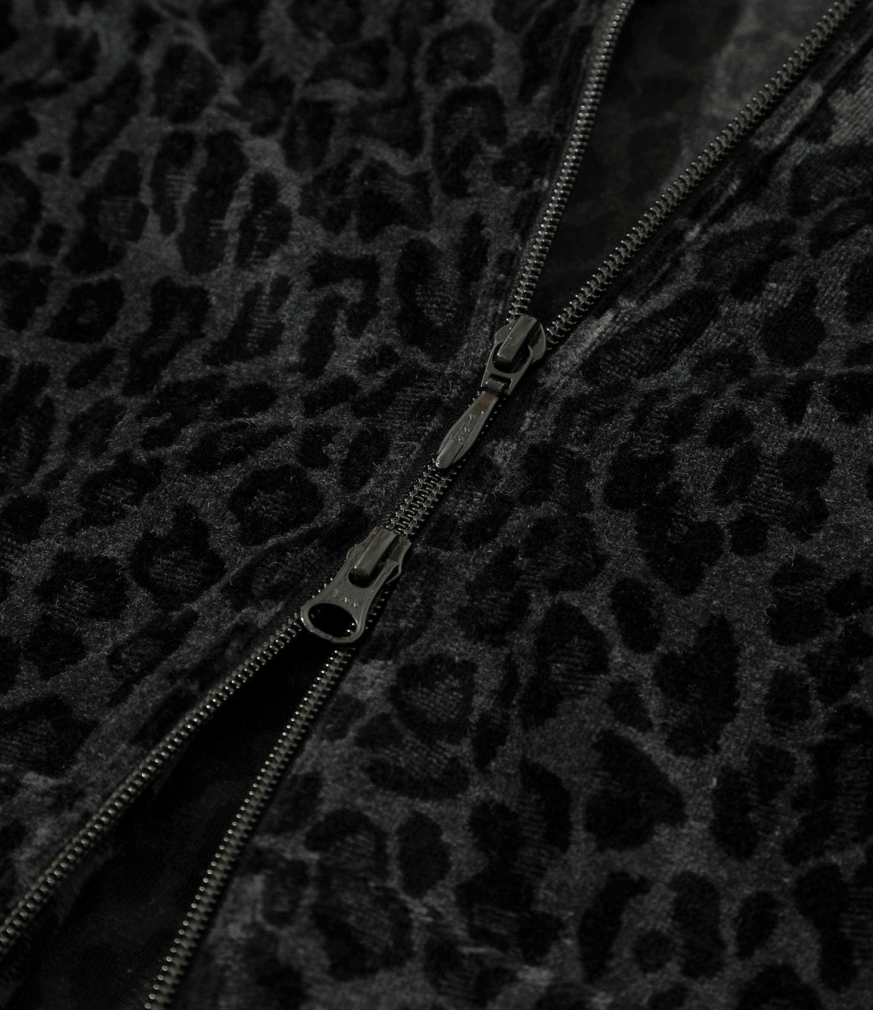 Track Hoody - Black - Leopard Velour