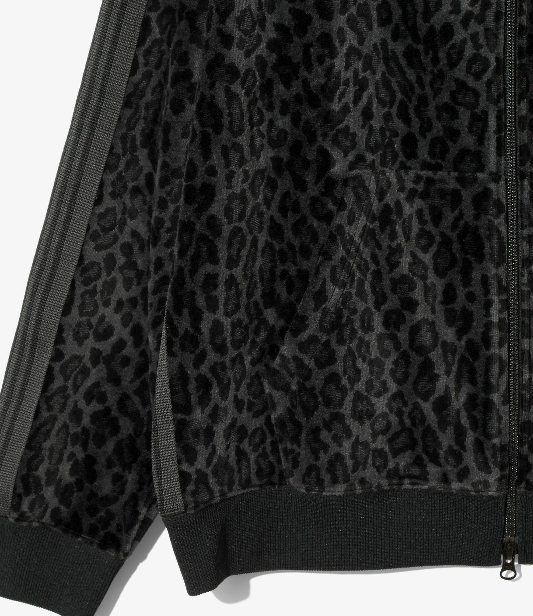 Track Hoody - Black - Leopard Velour
