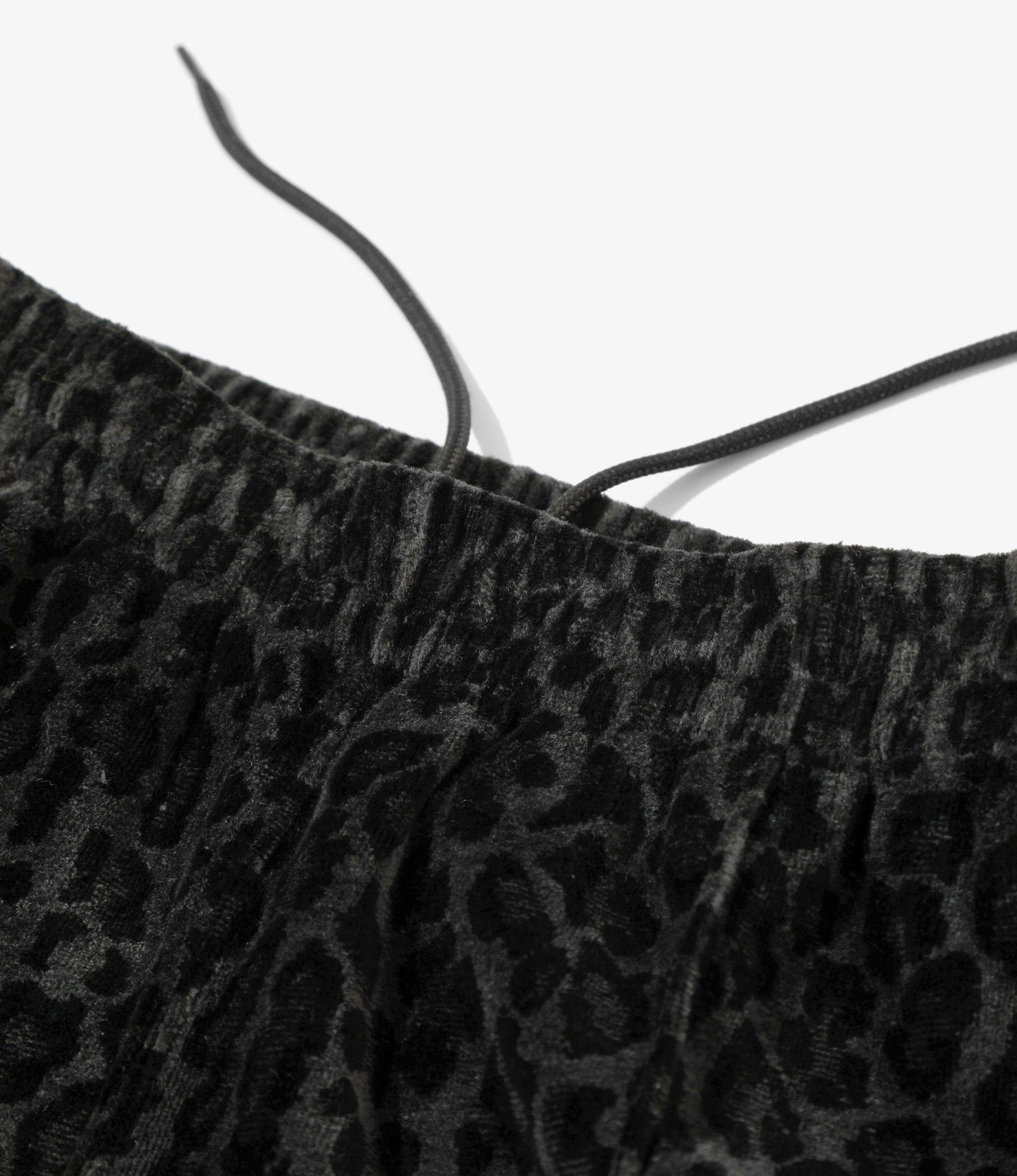 Track Pant - Black - Leopard Velour