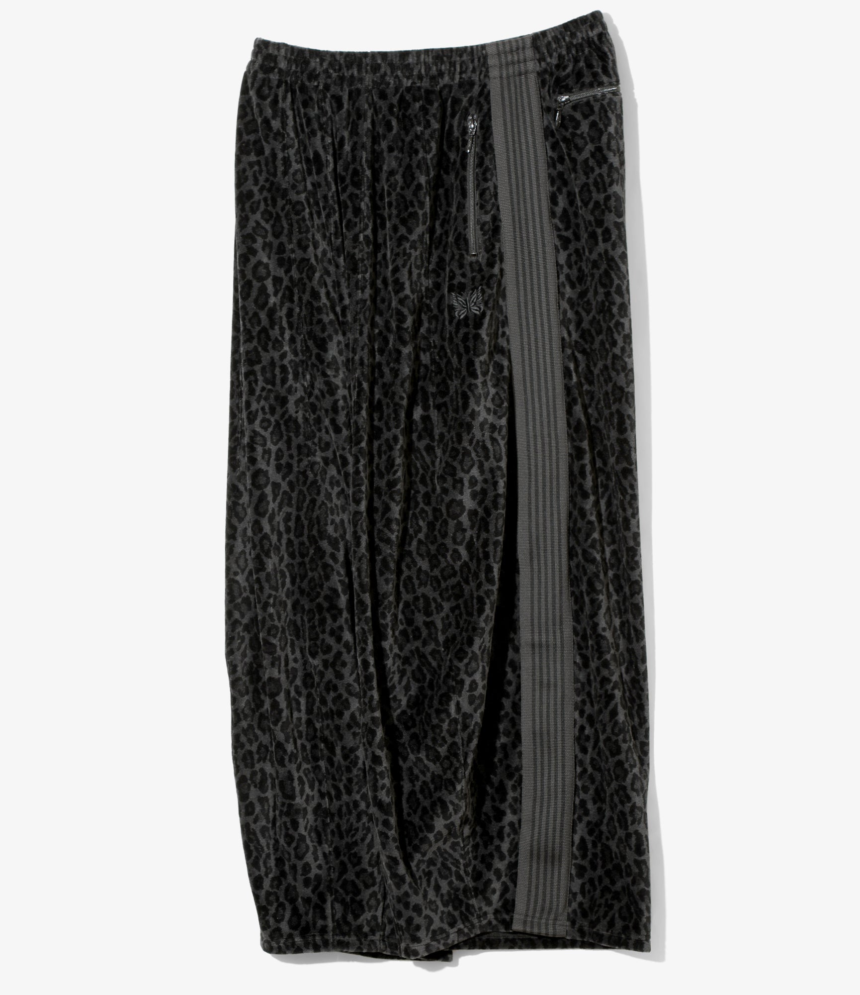 H.D. Track Pant - Black - Leopard Velour