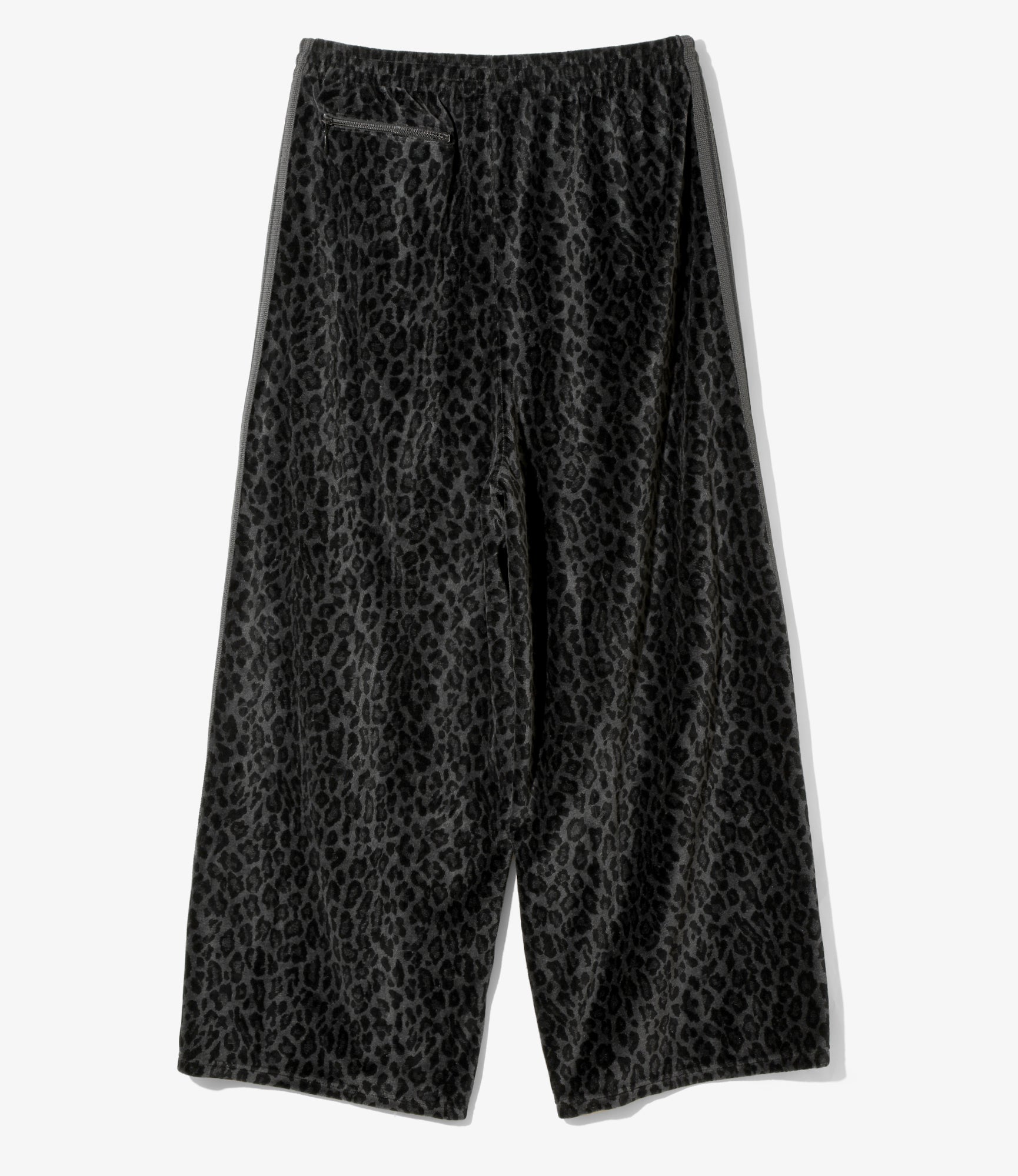 H.D. Track Pant - Black - Leopard Velour