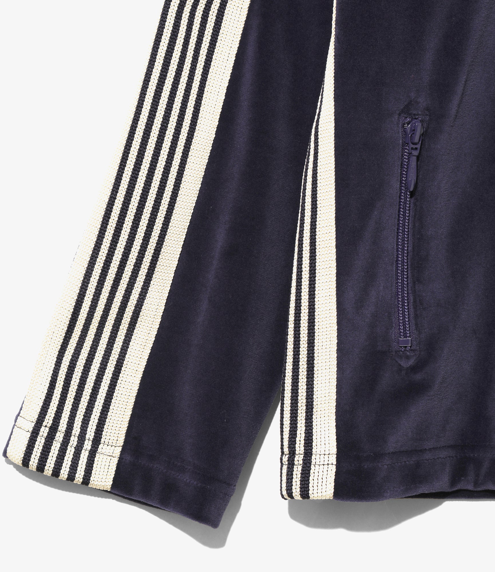 Zipped Track Cardigan - Navy - C/PE Velour