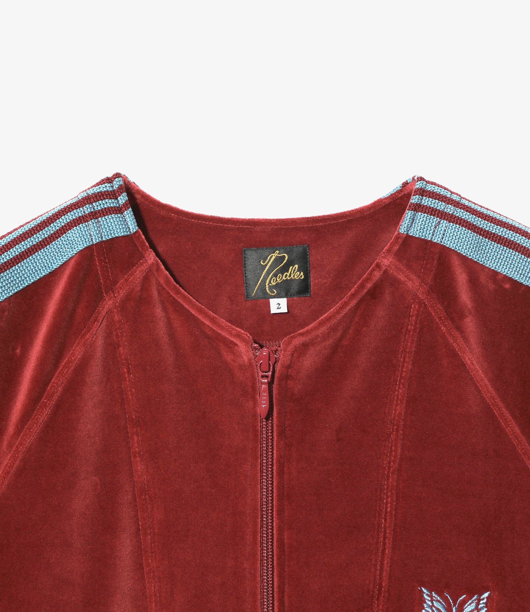 Zipped Track Cardigan - Burgundy - C/PE Velour