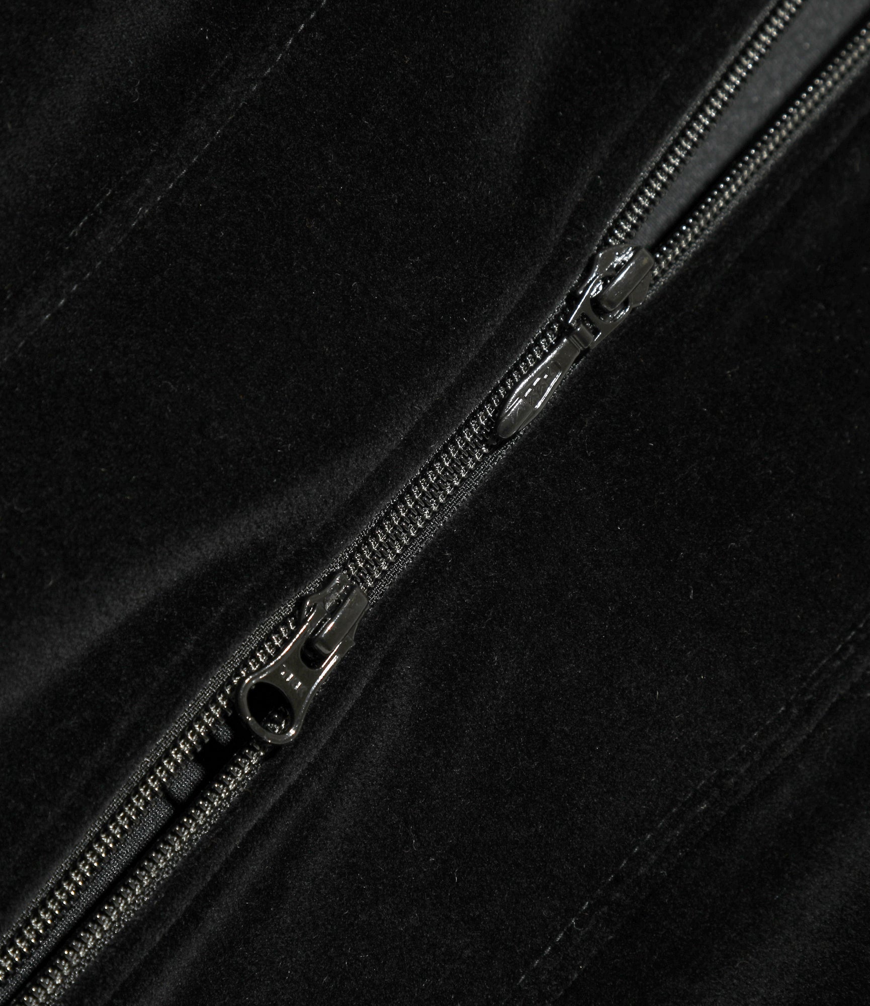 Zipped Track Cardigan - Black - C/PE Velour