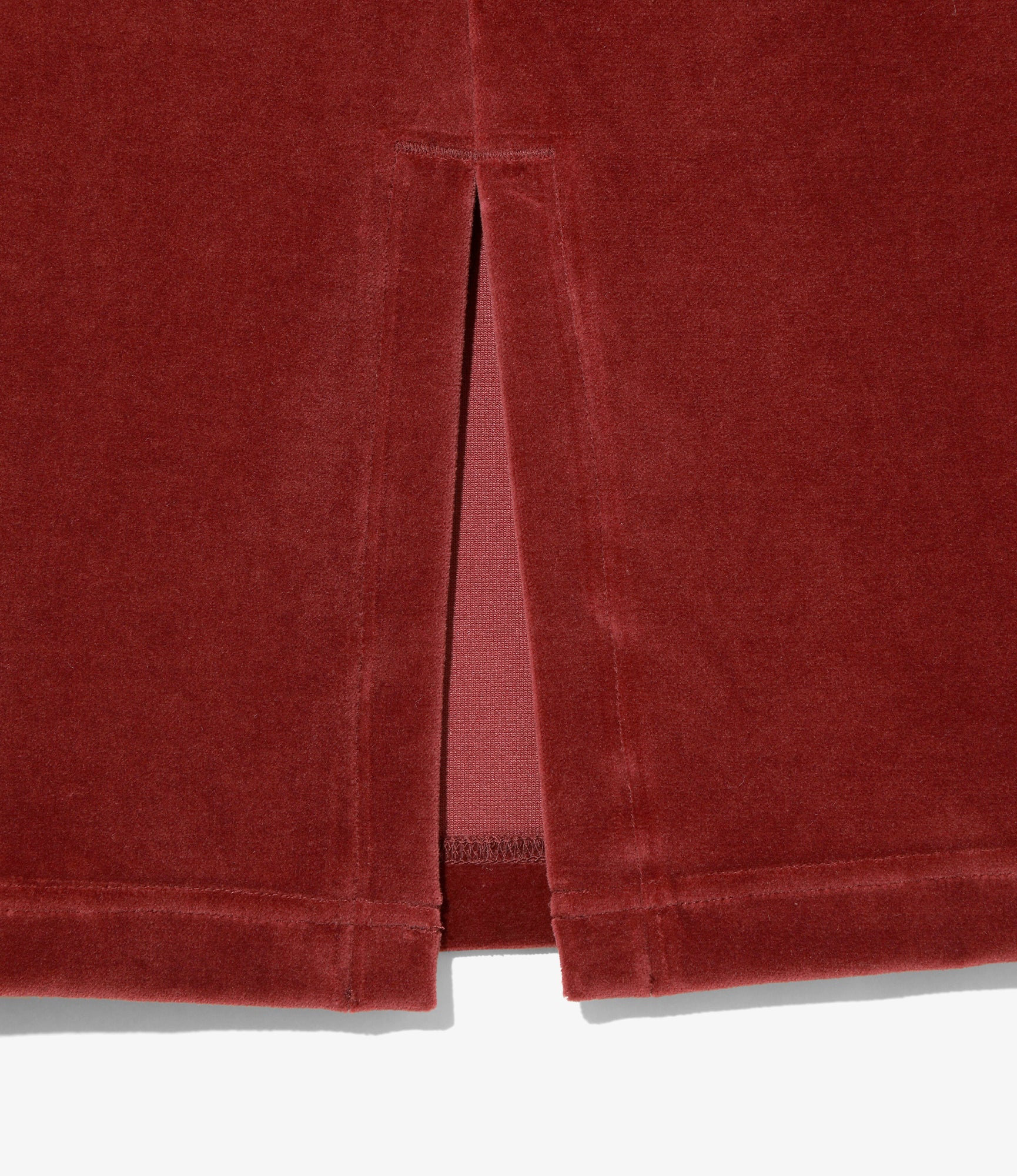 Women's Pencil Skirt - Burgundy - C/PE Velour