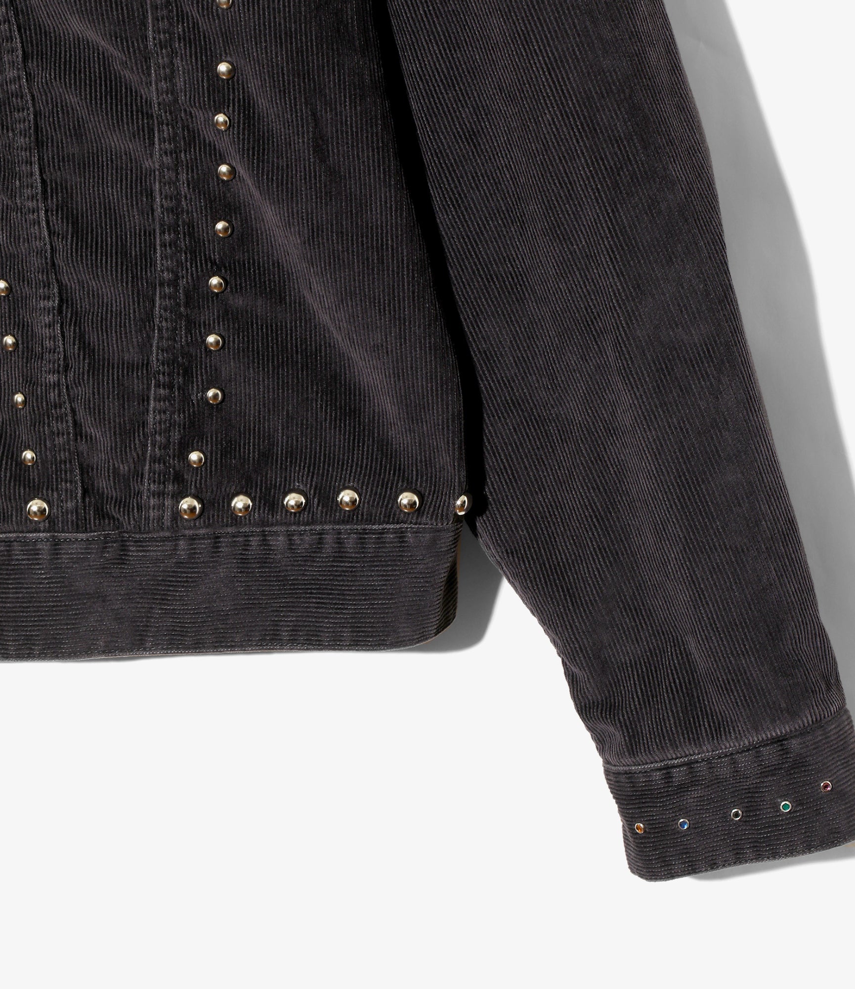 Studded Jean Jacket - Black - 14W Corduroy