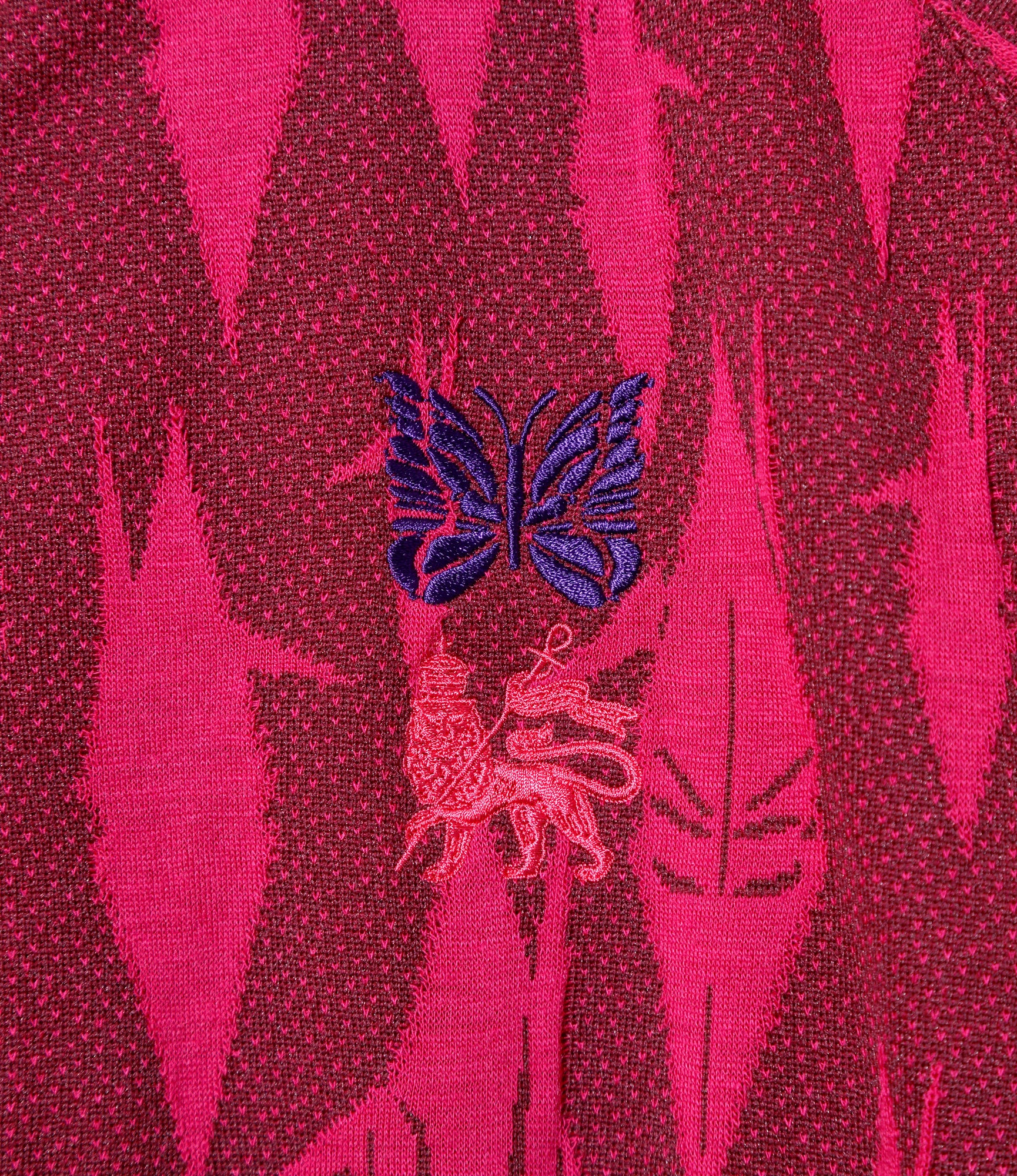 Needles x Sasquatchfabrix - Track Jacket - Bordeaux x Pink - Origami crane