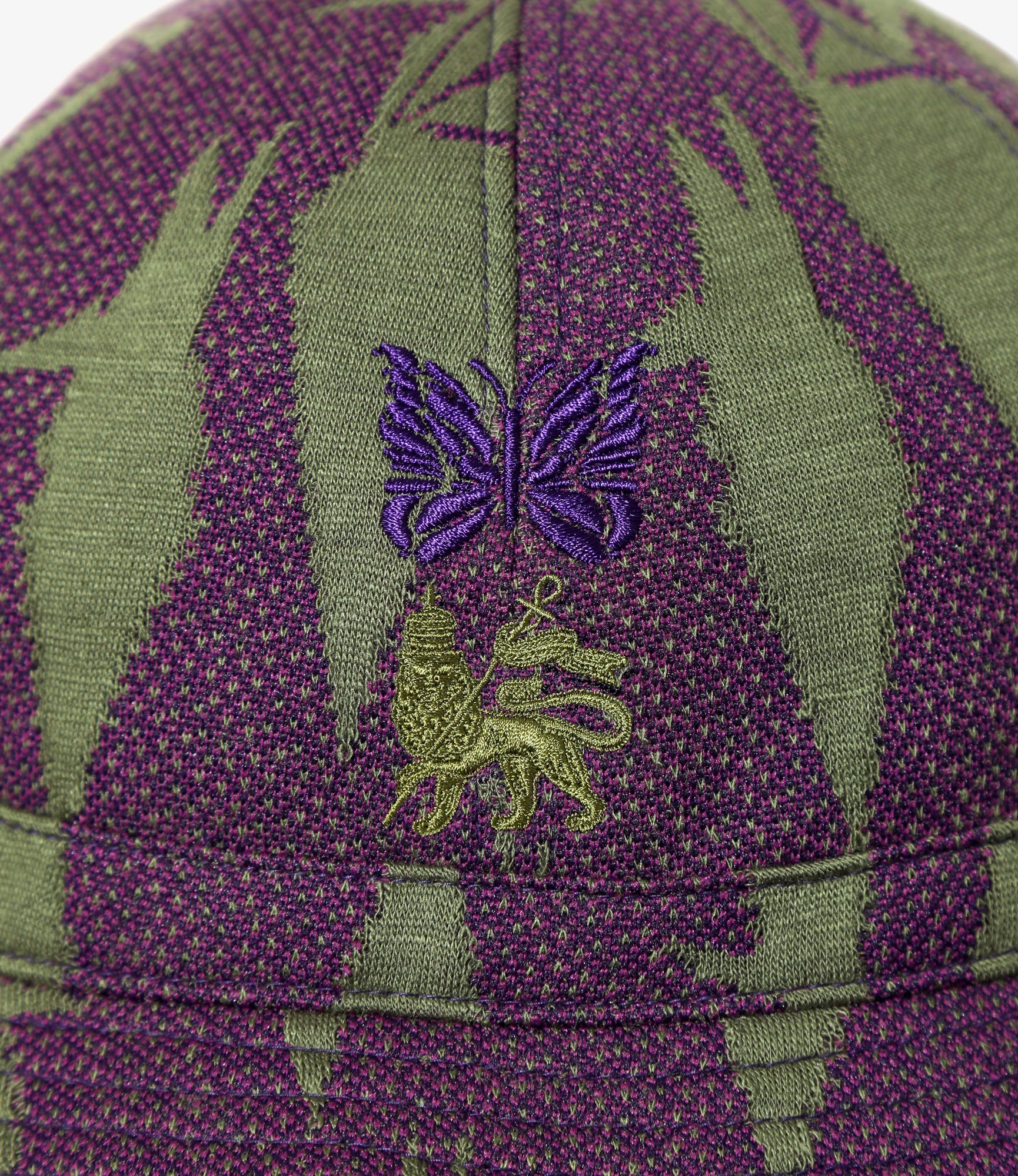 Needles x Sasquatchfabrix - Bucket Hat - Eggplant x Olive - Origami crane