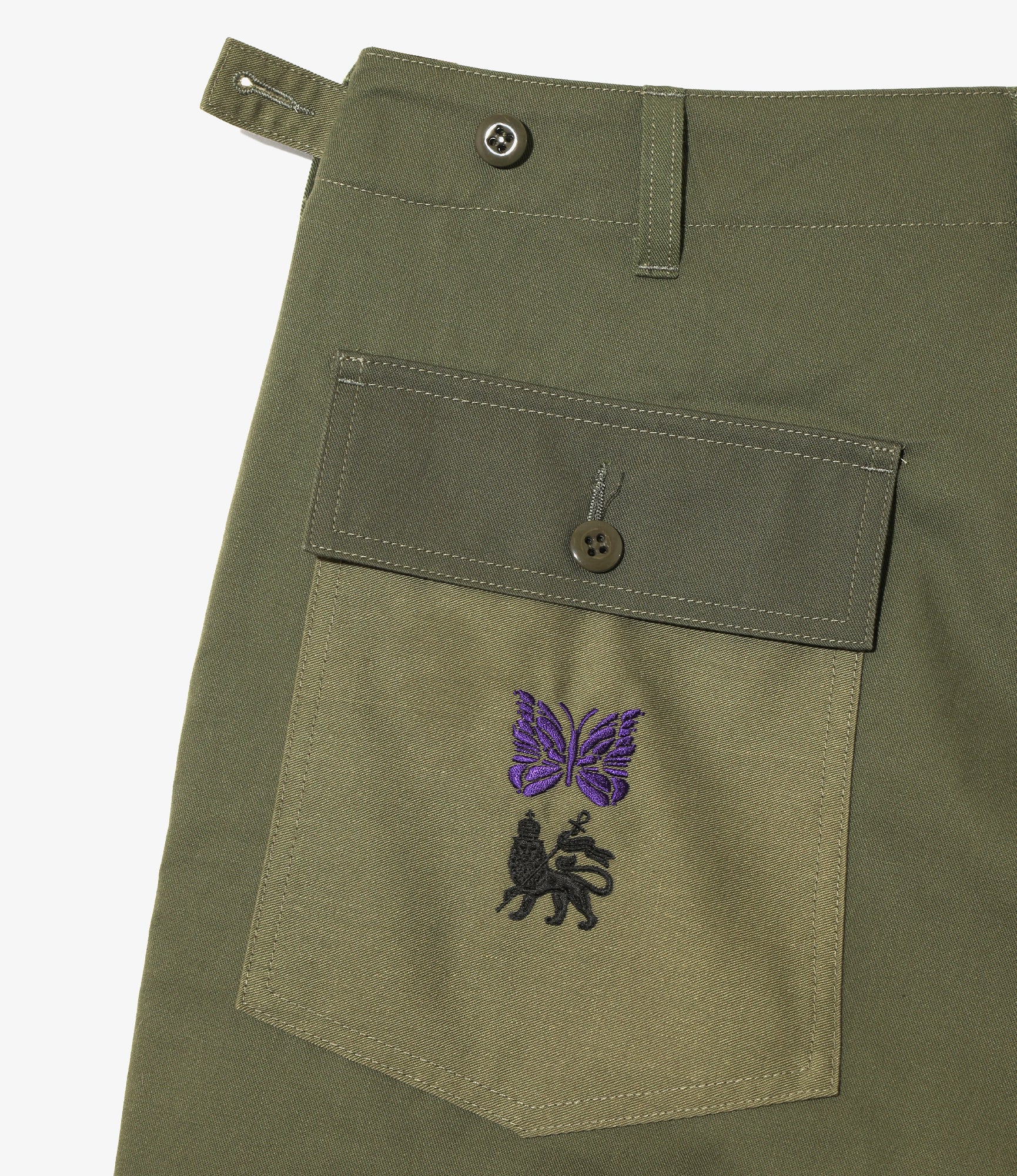 Needles x Sasquatchfabrix - Rebuild Fatigue Pant - Olive - Peace to World