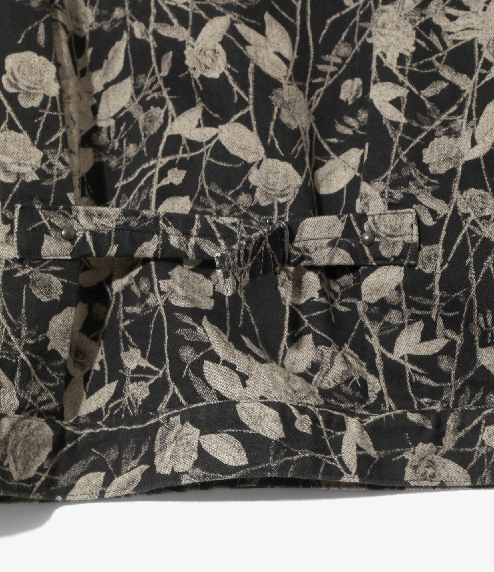 M.W. Jean Jacket - Black - 13oz Denim / Rose Printed