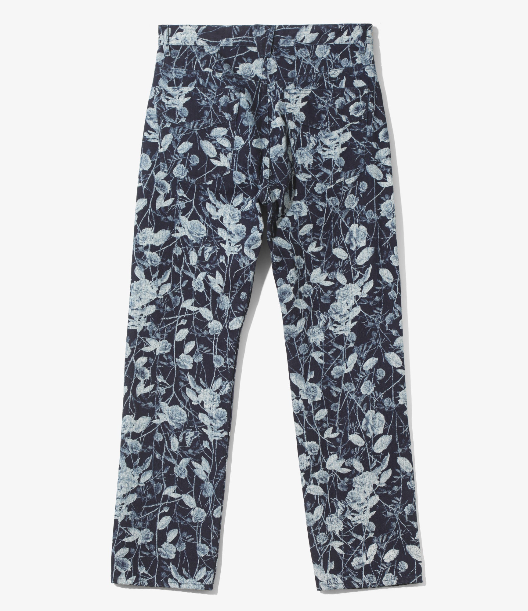 Women's Straight Jean - Indigo - 13oz Denim / Rose Printed