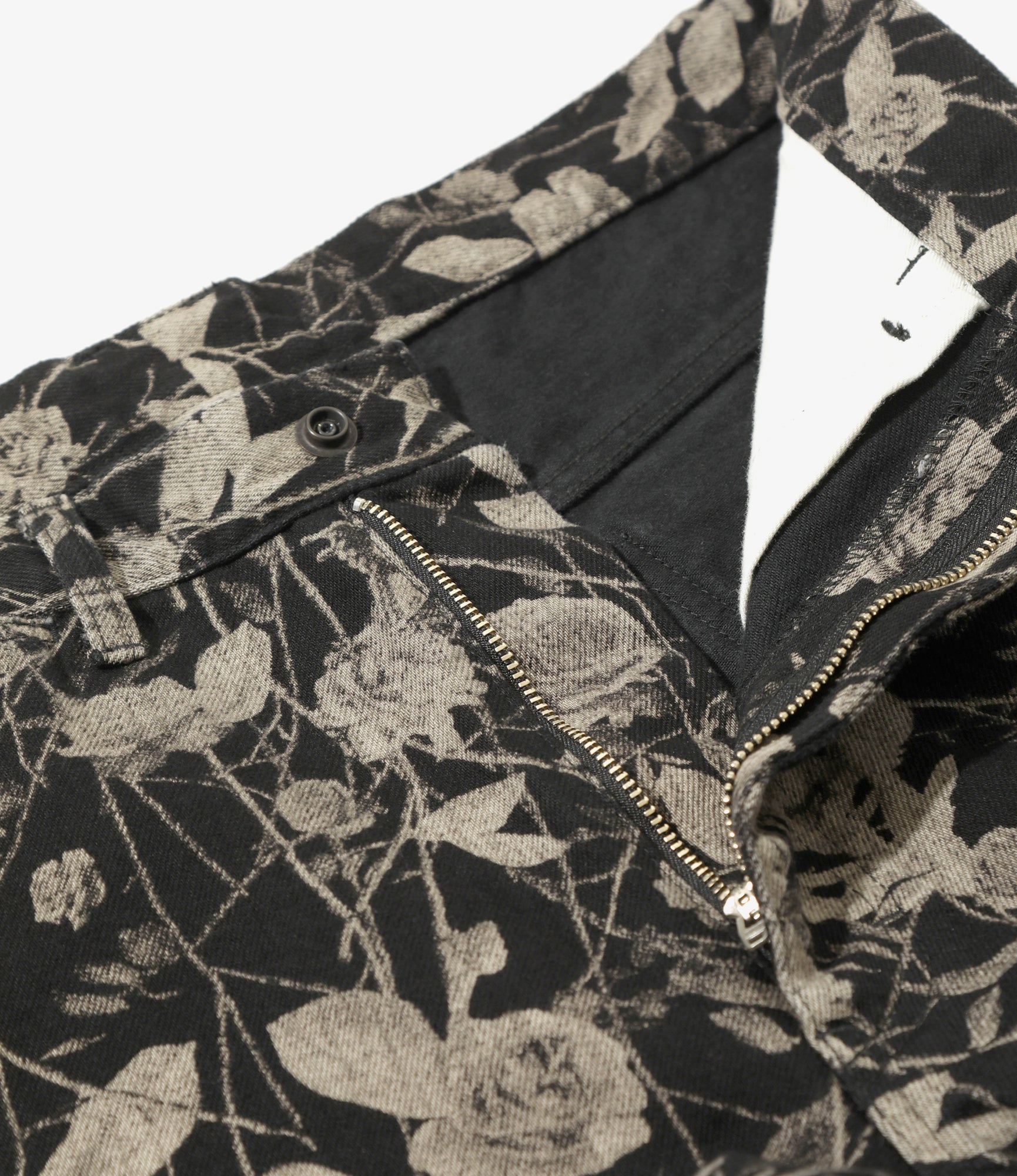 Boot-Cut Jean - Black - 13oz Denim / Rose Printed