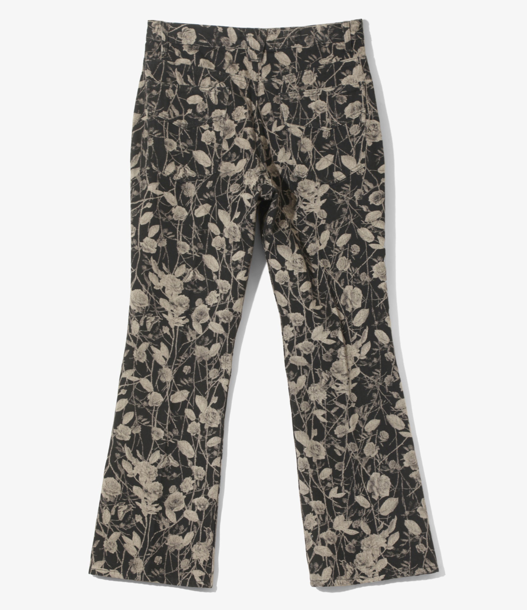 Boot-Cut Jean - Black - 13oz Denim / Rose Printed