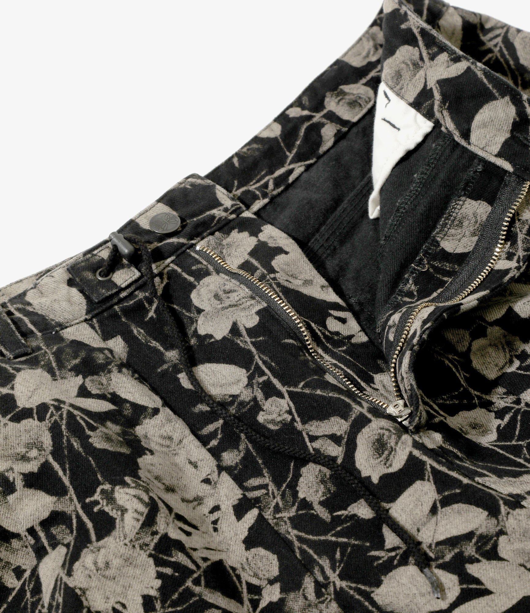 H.D. Painter Pant - Black - 10oz Denim / Rose Printed