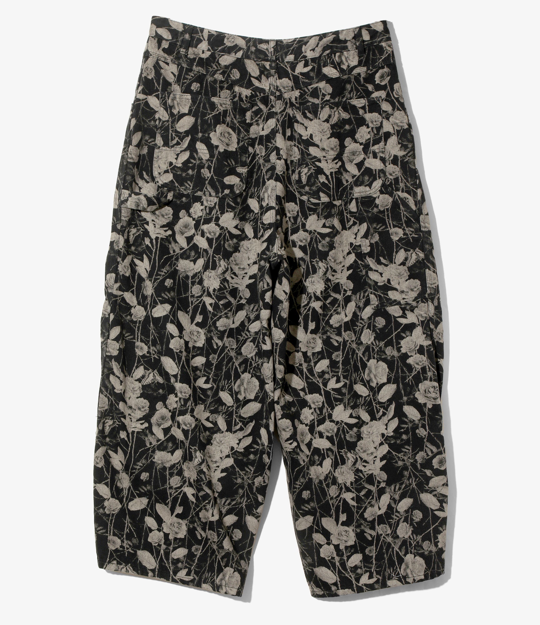 H.D. Painter Pant - Black - 10oz Denim / Rose Printed